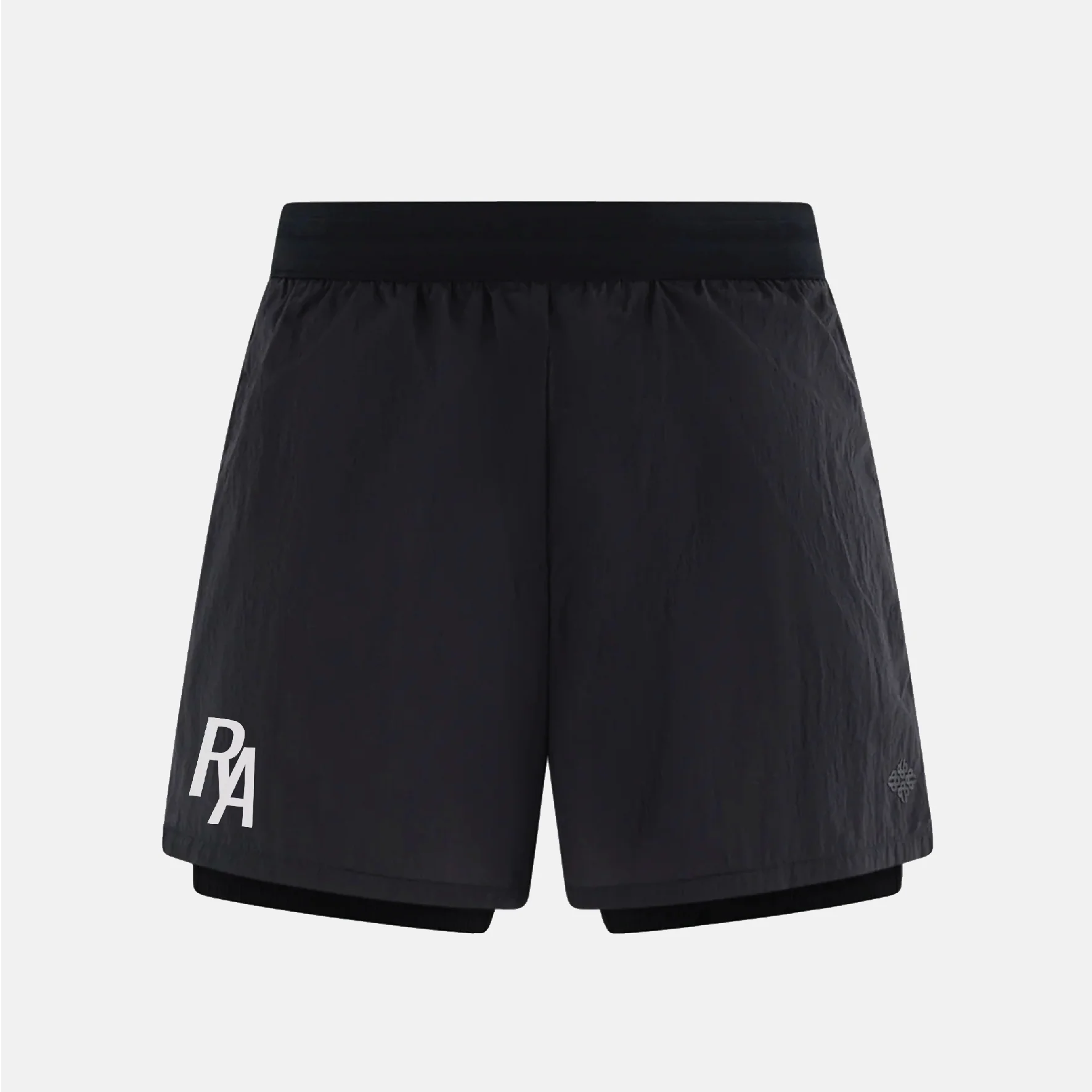 2-1 TRANSLUCENT PRINTED RUNNING SHORT - BLACK