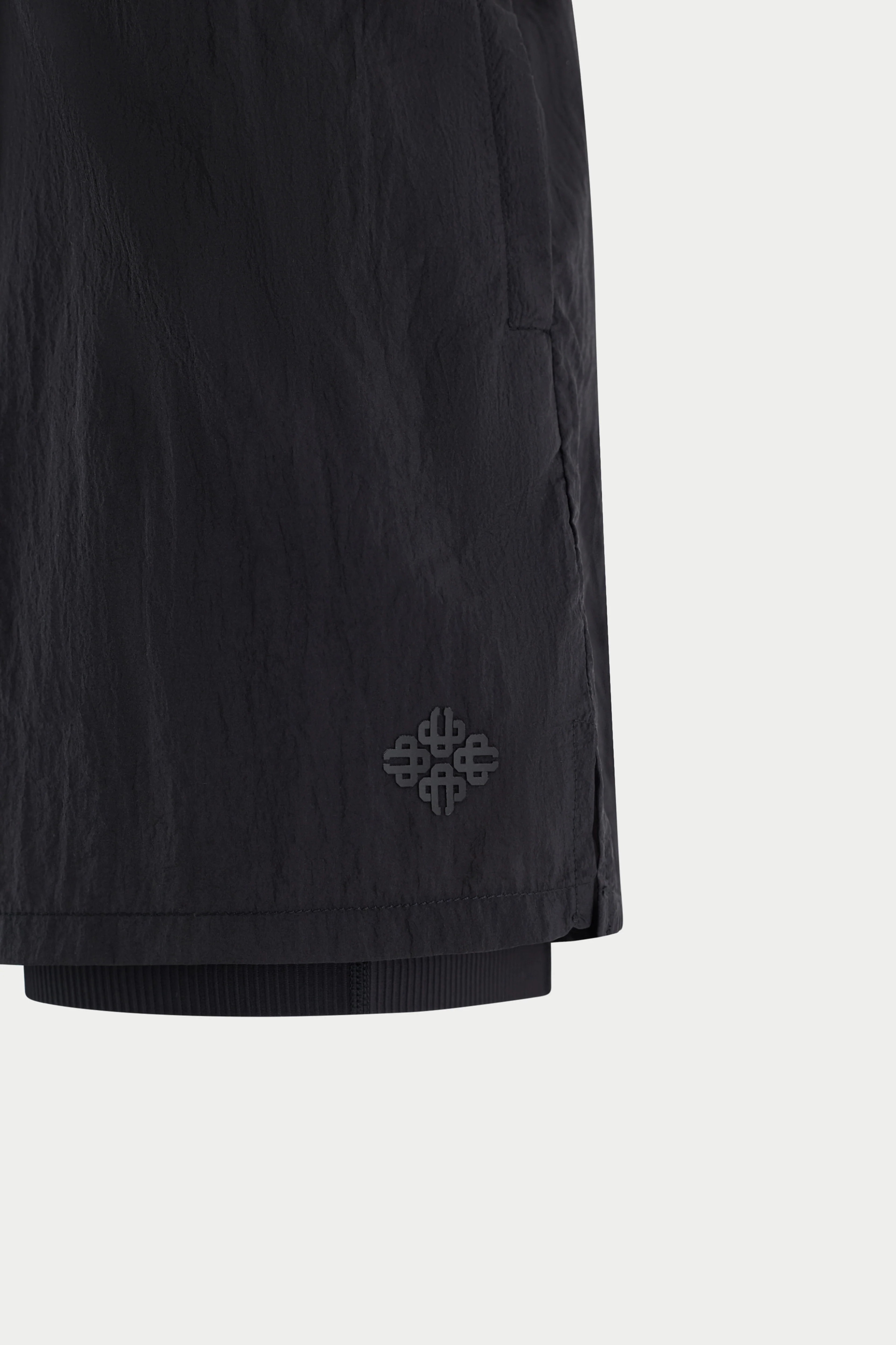 2-1 TRANSLUCENT PRINTED RUNNING SHORT - BLACK - Image 2