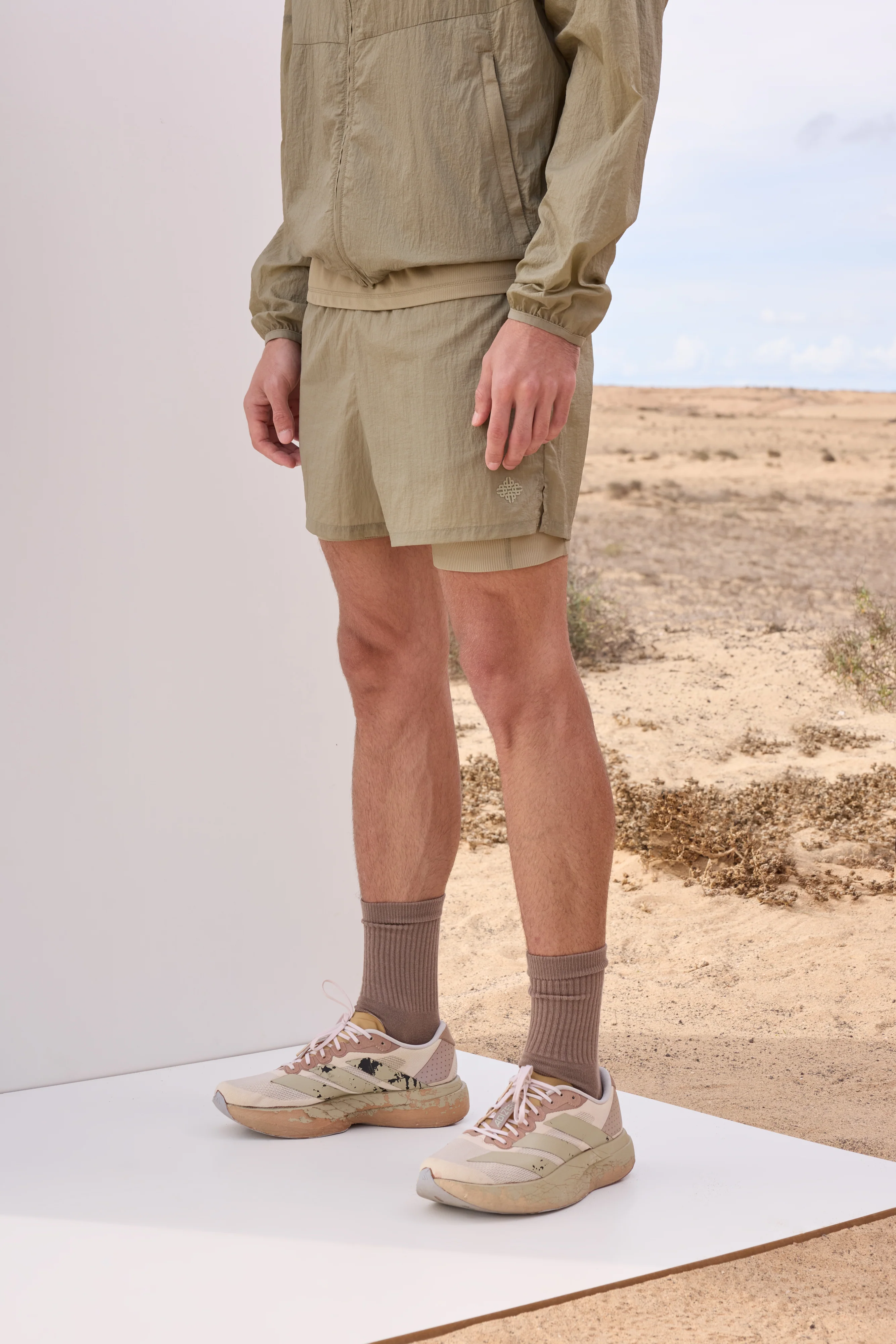 2-1 TRANSLUCENT RUN SHORT - KHAKI - Image 3