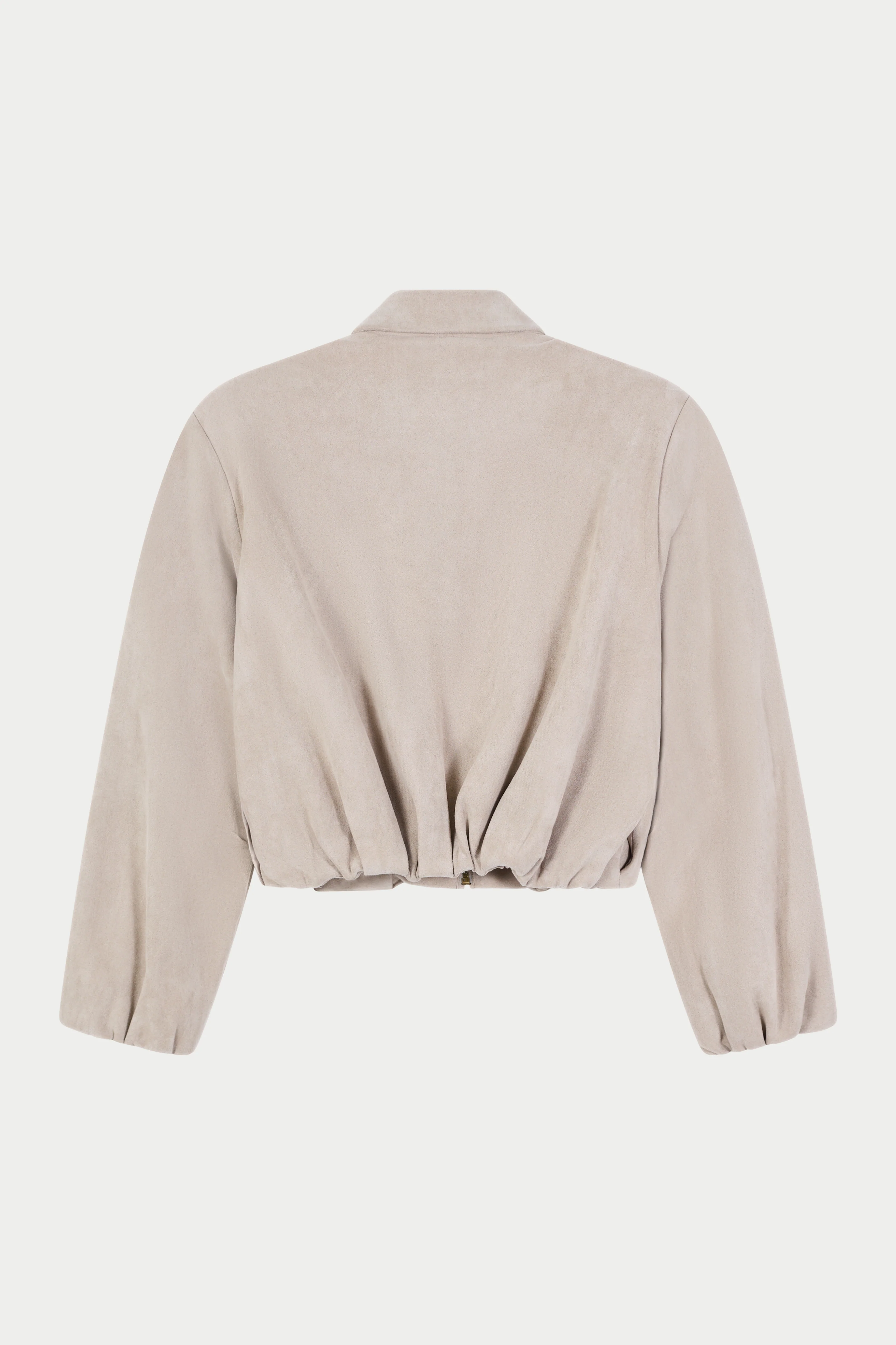 BALLOON HEM FAUX SUEDE JACKET - BEIGE - Image 7