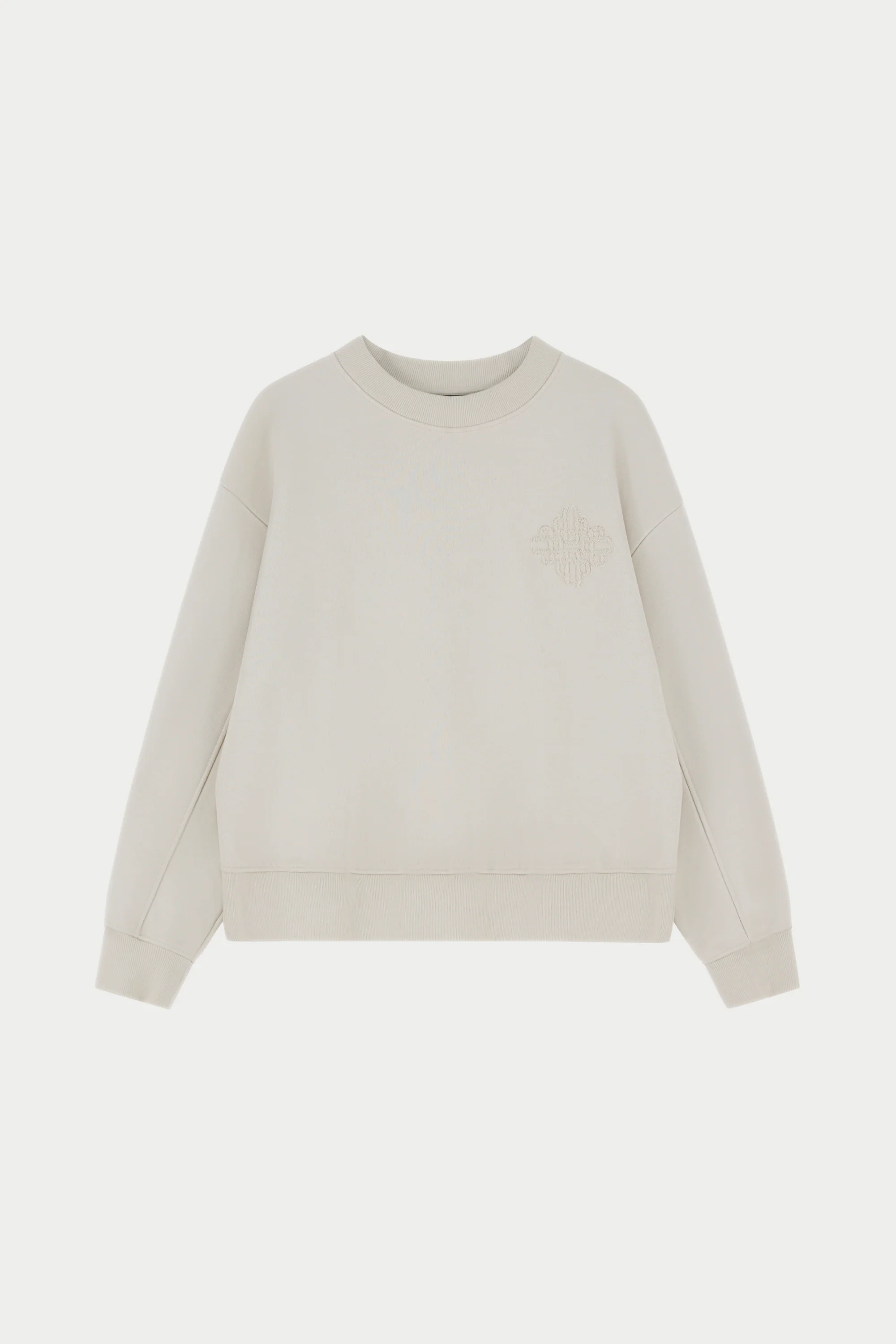 BORG EMBLEM APPLIQUE CREW - BONE
