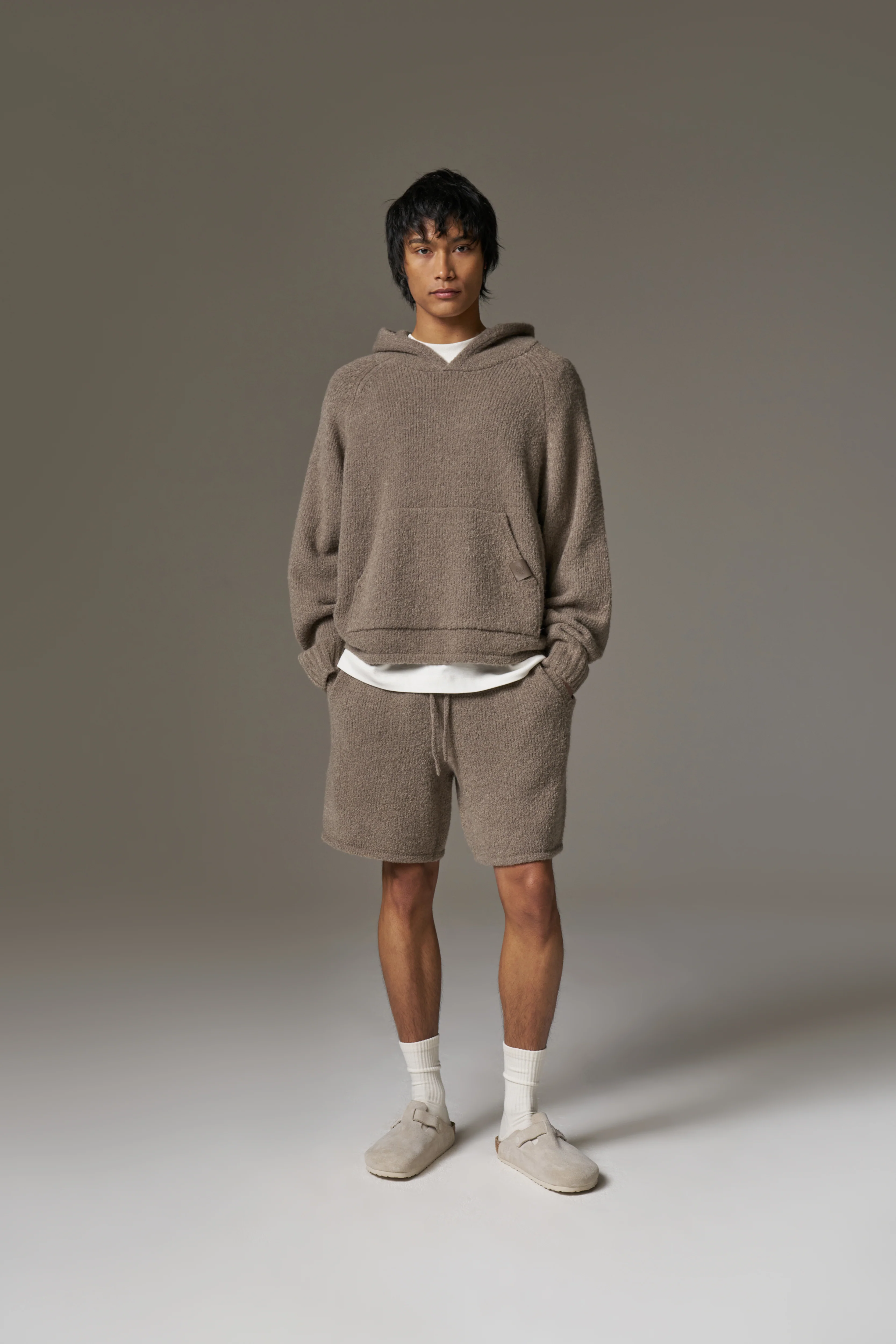 BOUCLE KNIT SHORTS - BROWN - Image 8