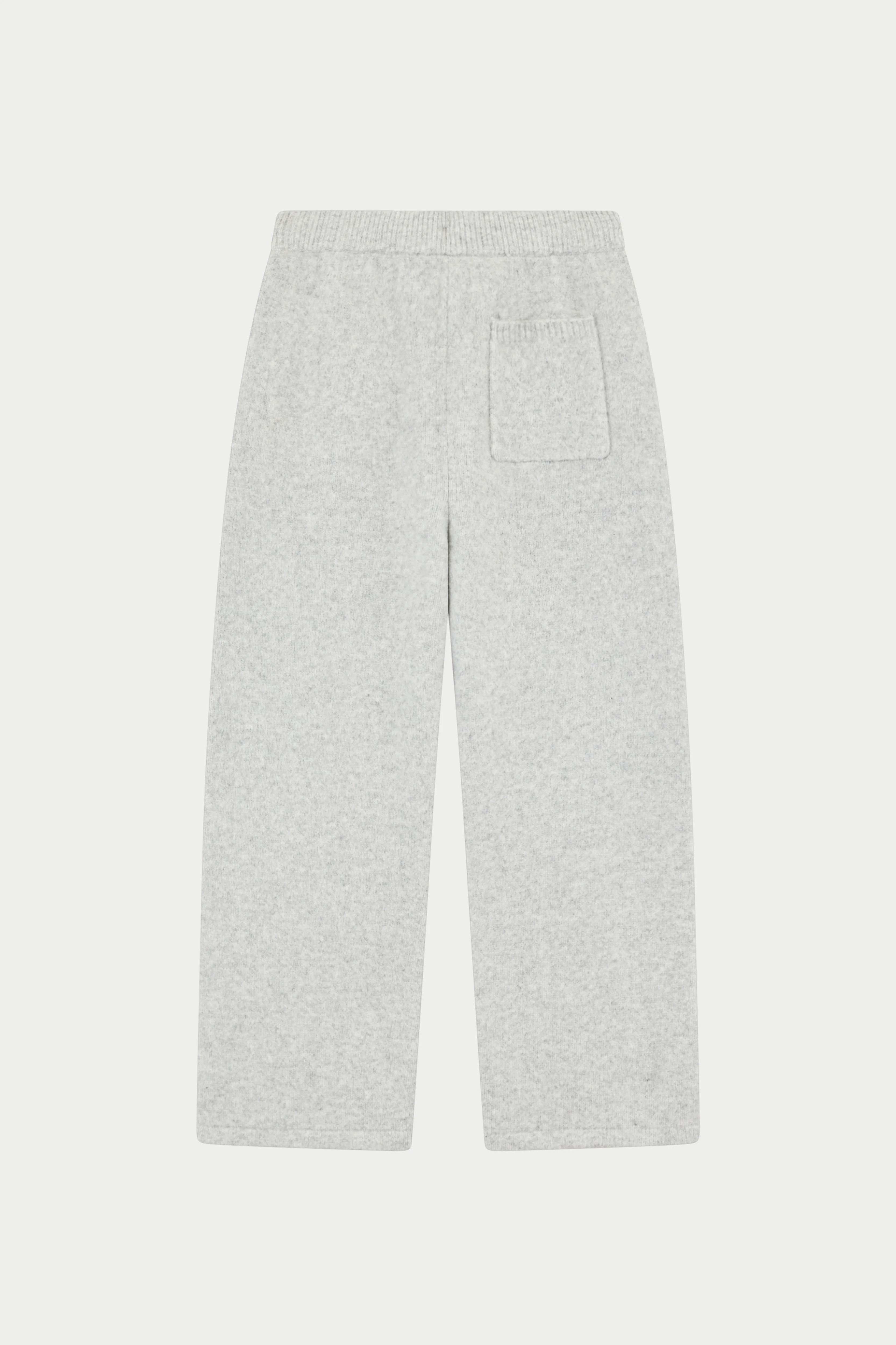 CHAINSTITCH EMBROIDERY KNITTED BARREL LEG JOGGERS - GREY - Image 7