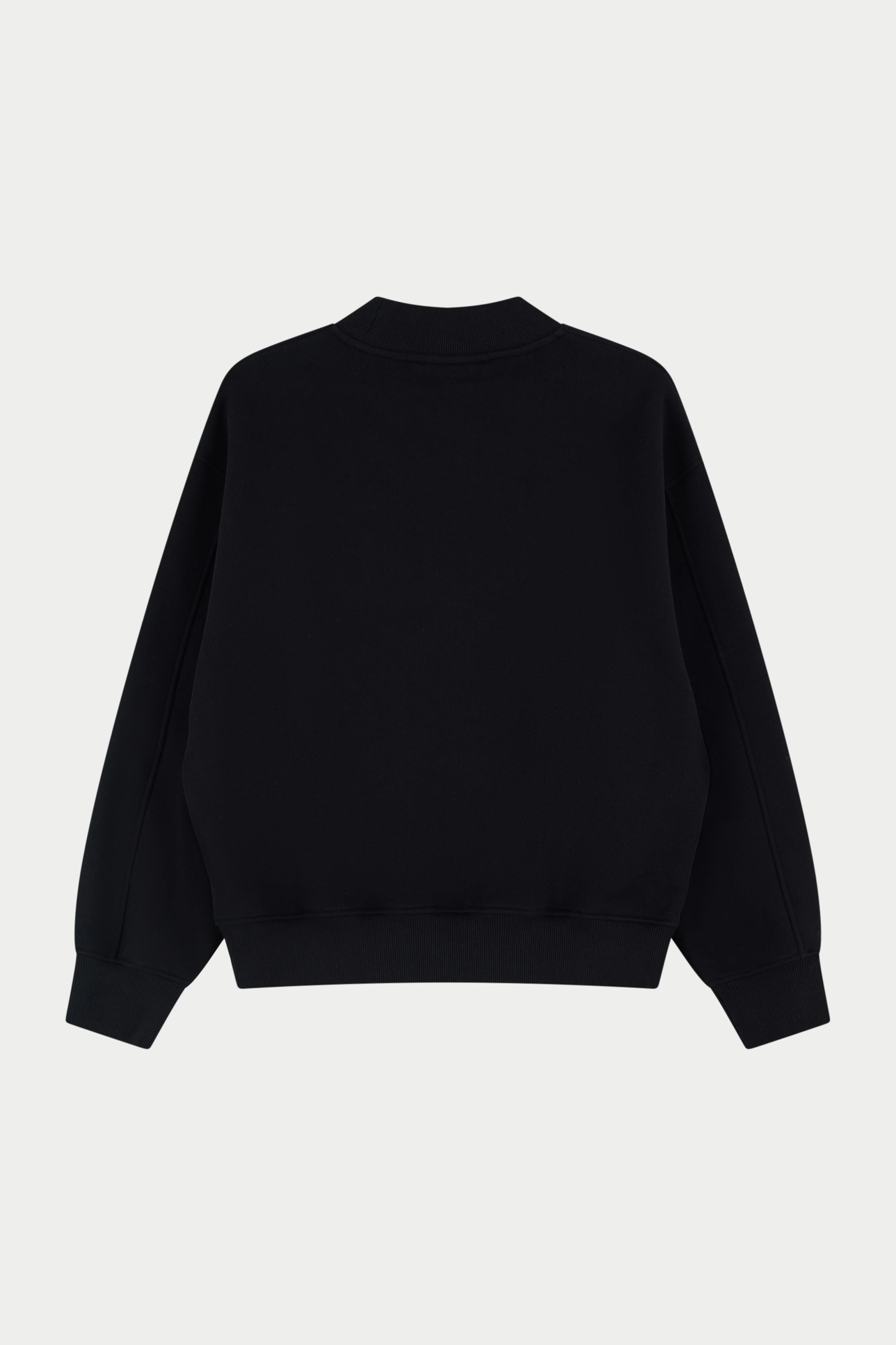 CHENILLE EMBLEM MOCK NECK CREW - BLACK - Image 6