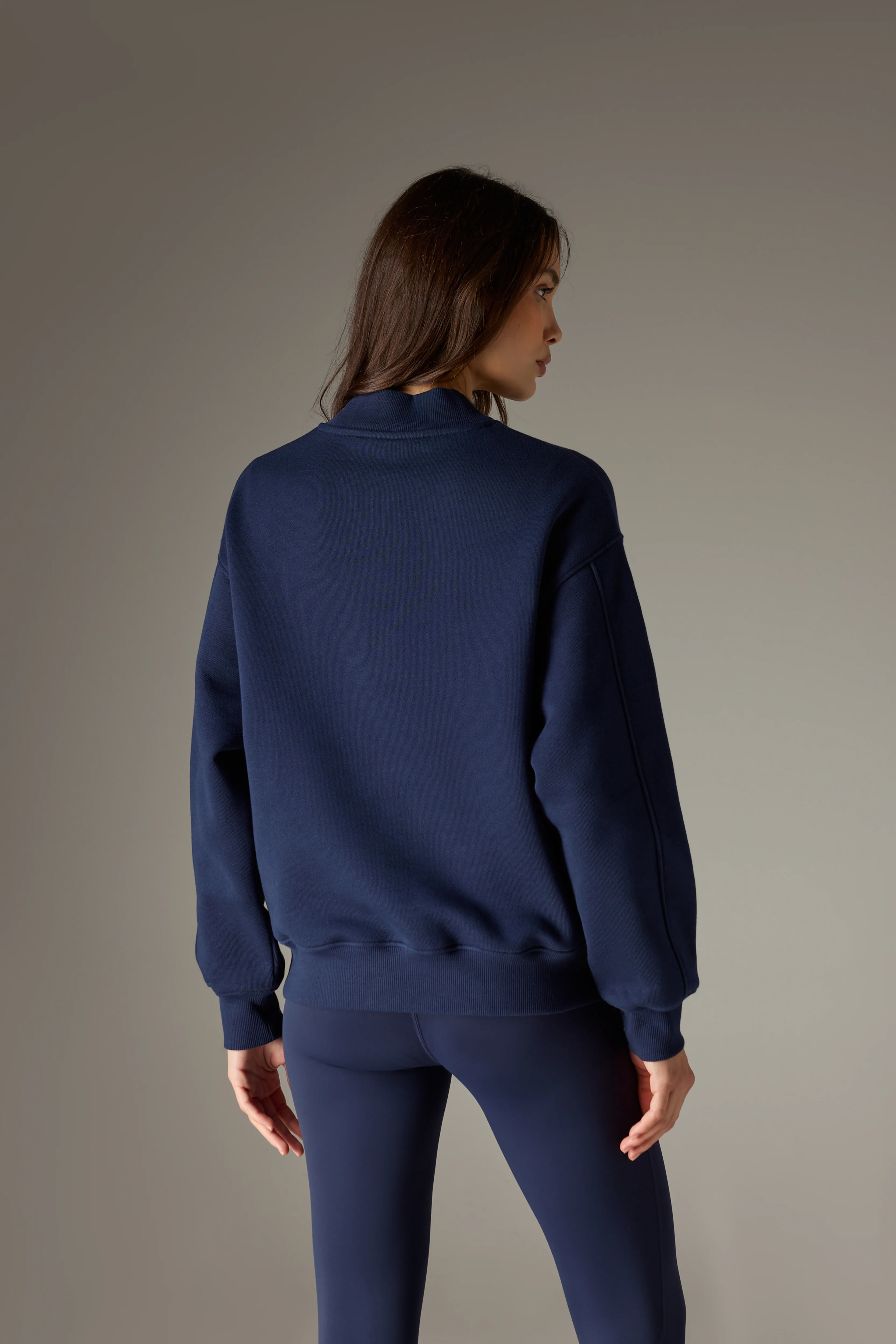 CHENILLE EMBLEM MOCK NECK CREW - DARK NAVY - Image 5