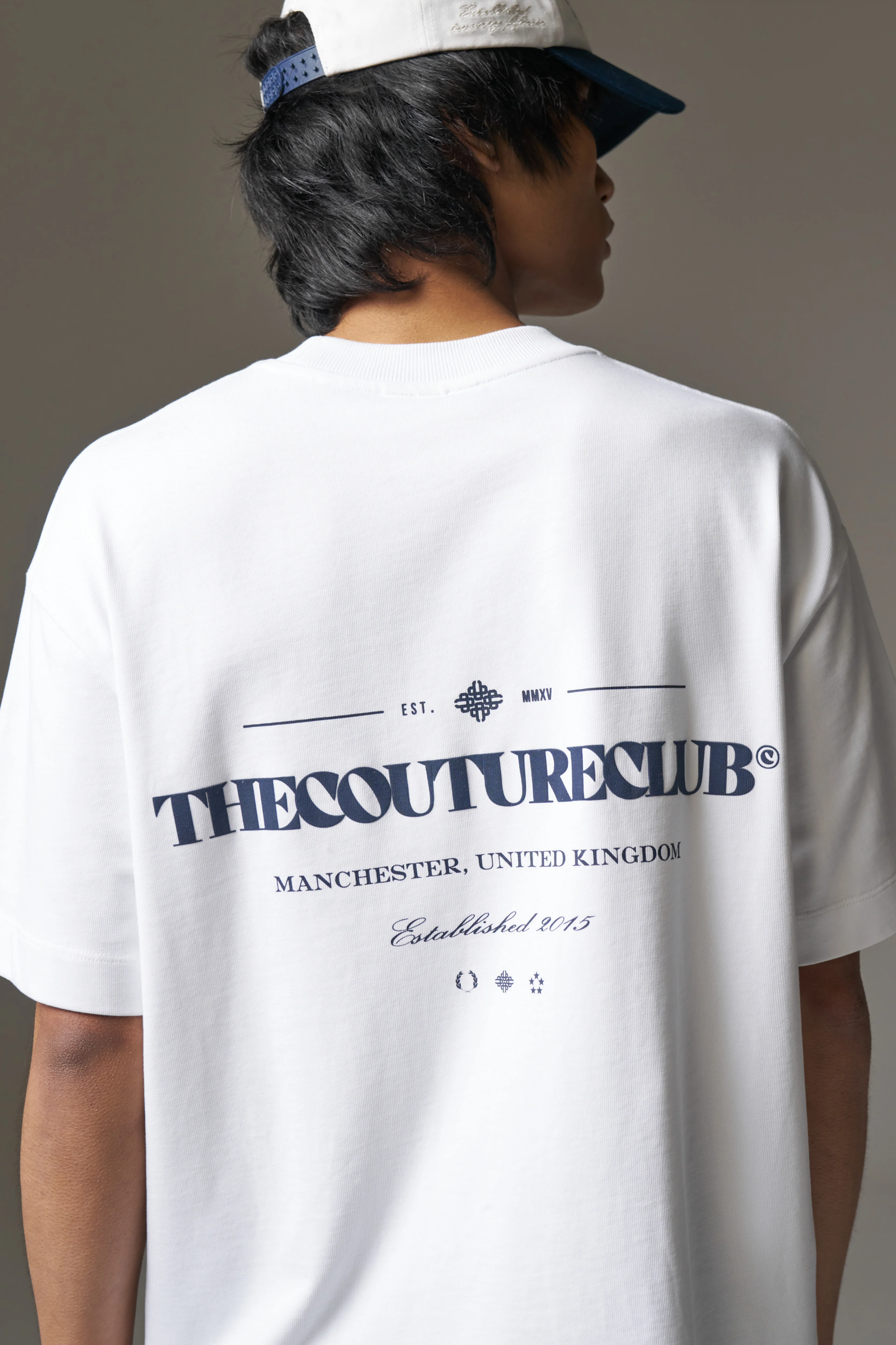 COPYRIGHT MULTI GRAPHIC T-SHIRT - WHITE/NAVY - Image 4