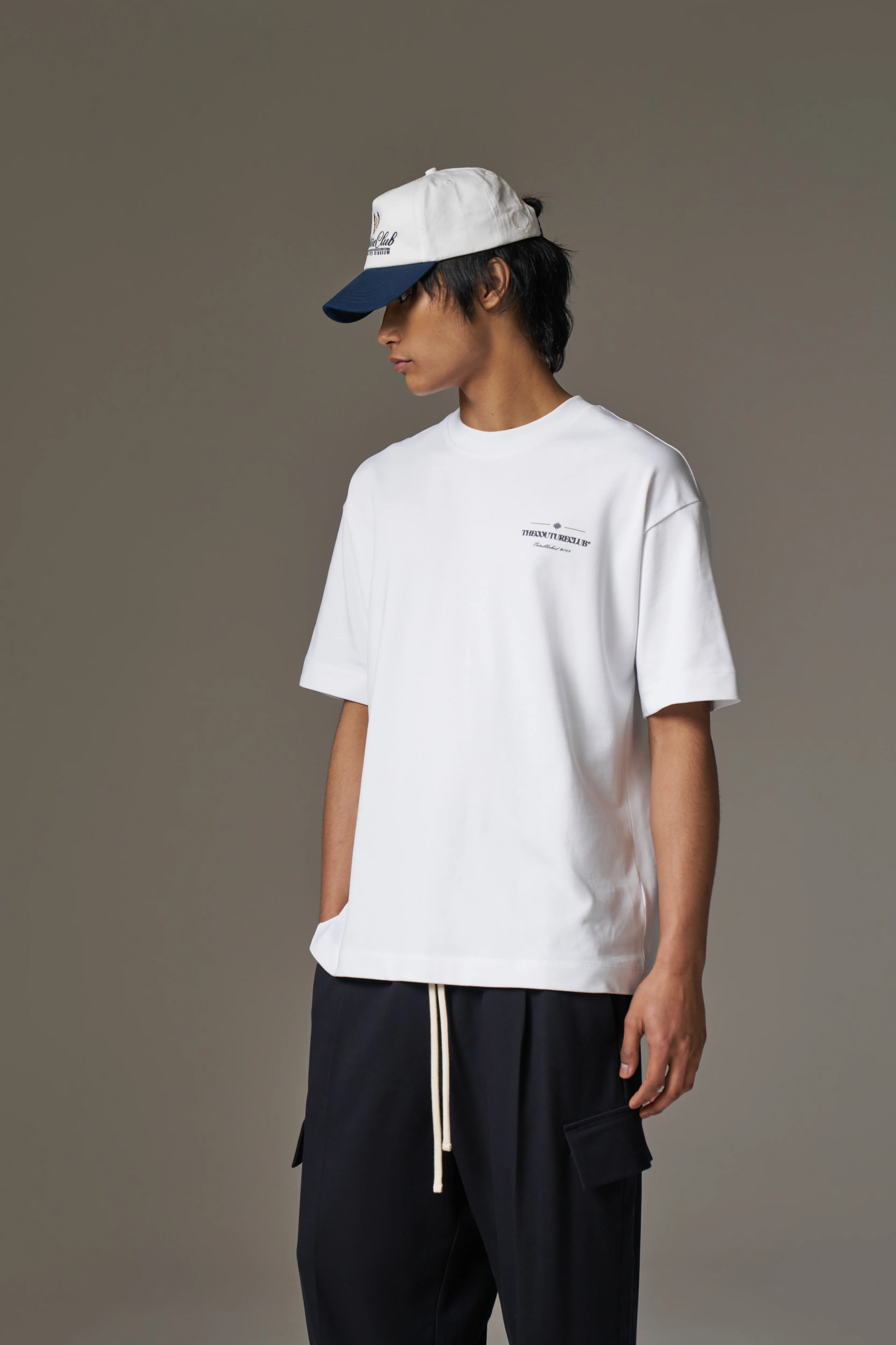 COPYRIGHT MULTI GRAPHIC T-SHIRT - WHITE/NAVY - Image 6