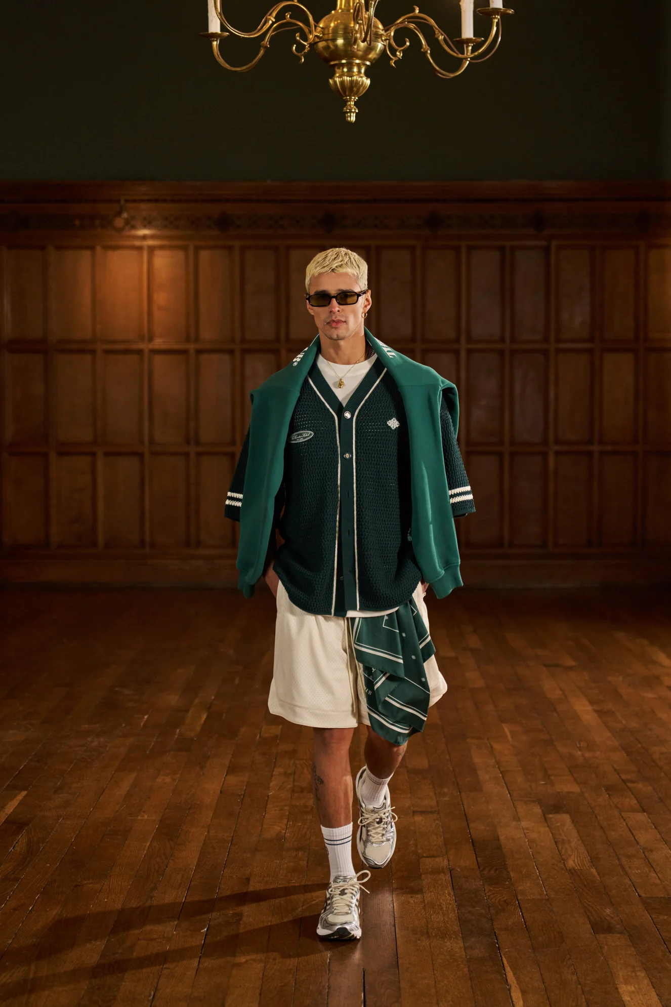CROCHET KNITTED BASEBALL SHIRT - GREEN - Image 3