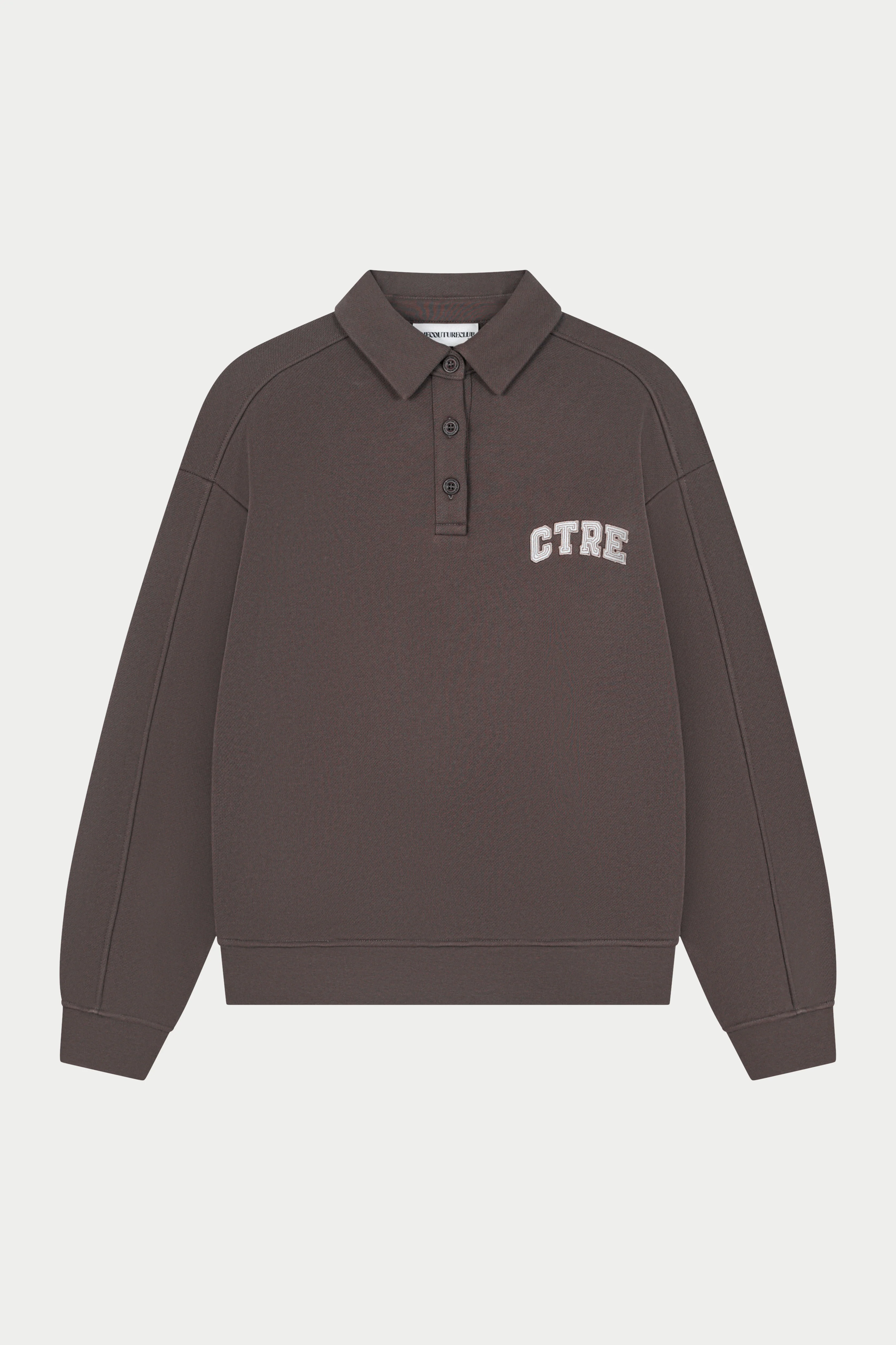 CTRE BUTTON THROUGH POLO - BROWN