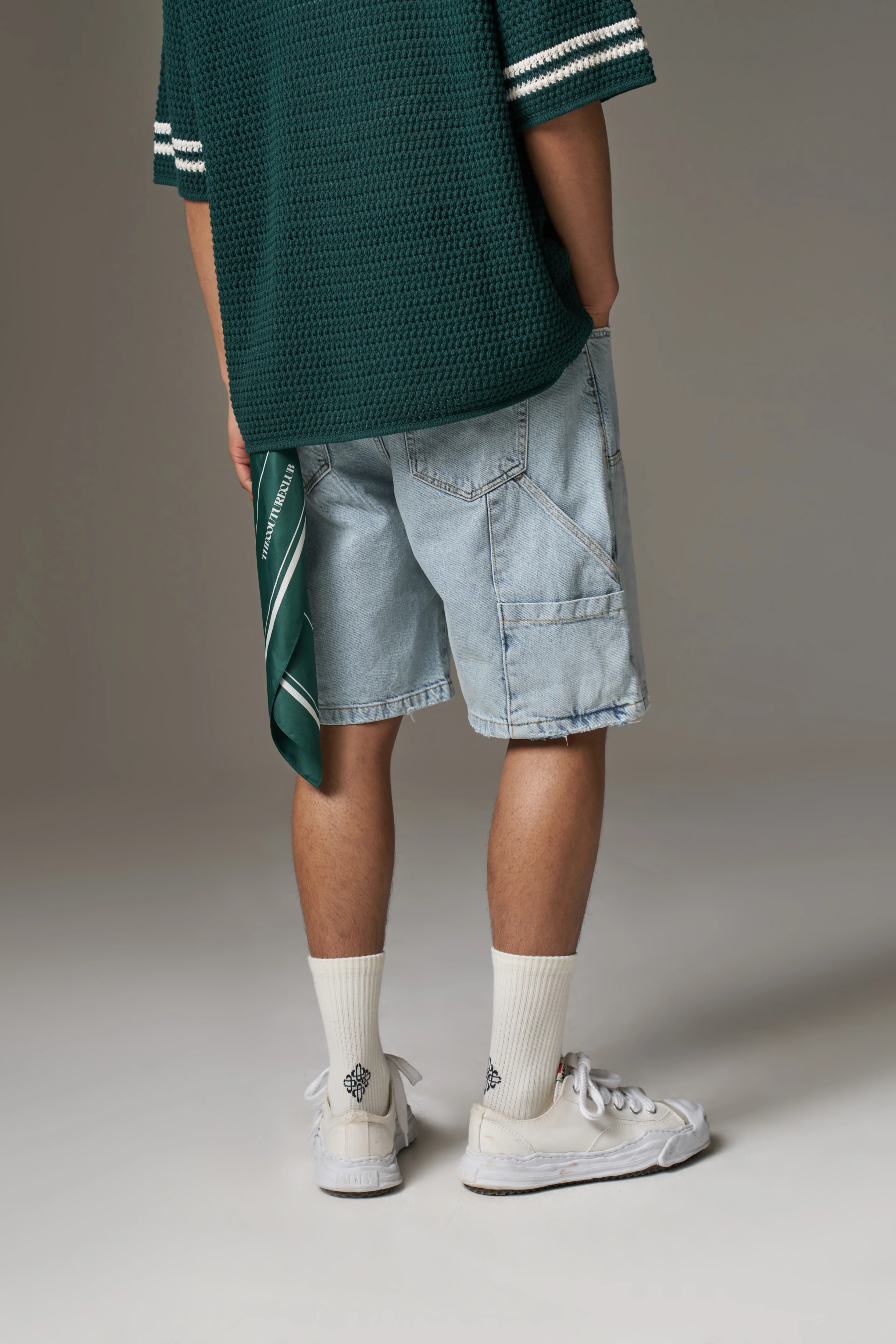 DENIM CARPENTER SHORTS - BLUE WASH - Image 7