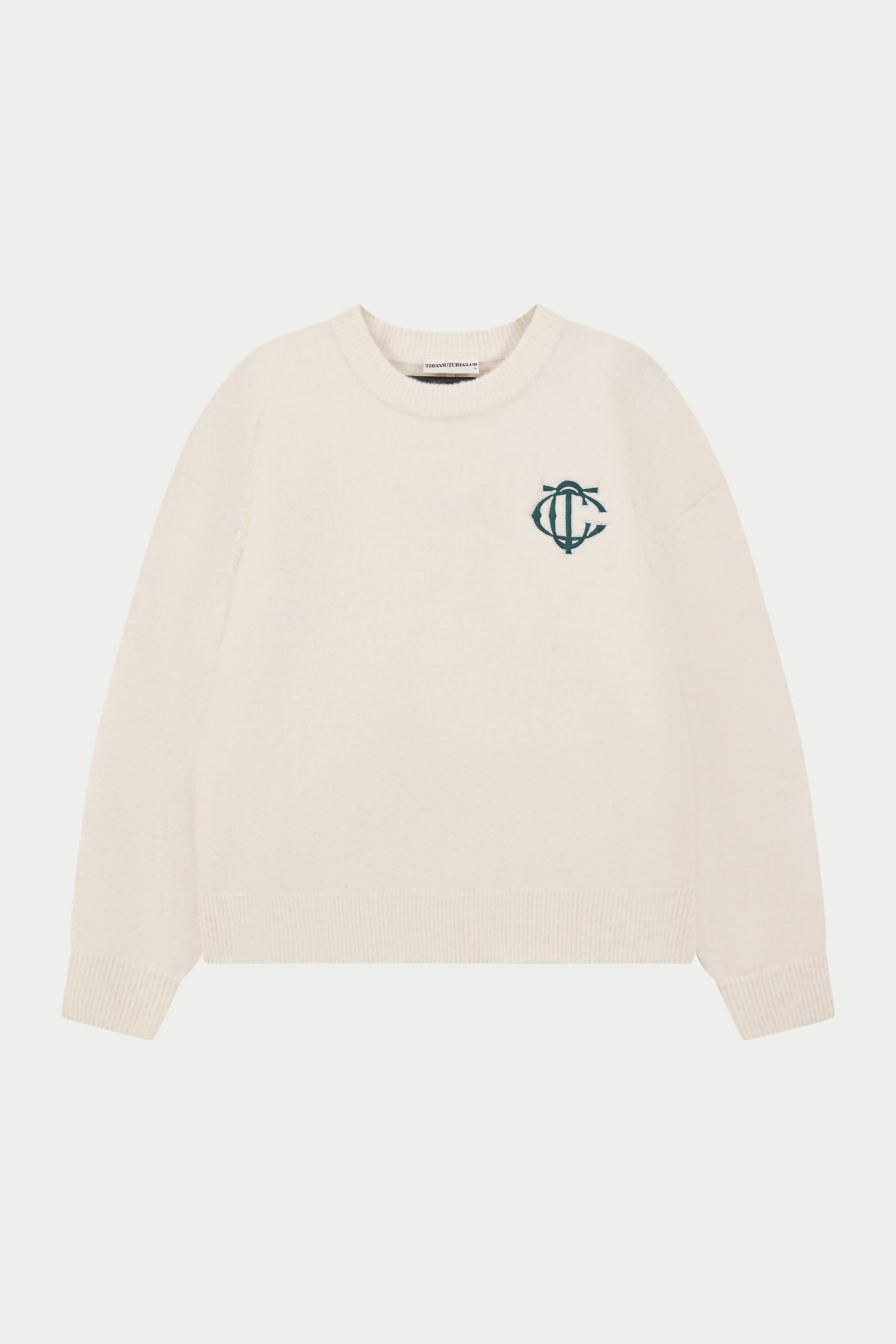 MONOGRAM KNITTED CREW - OFF WHITE