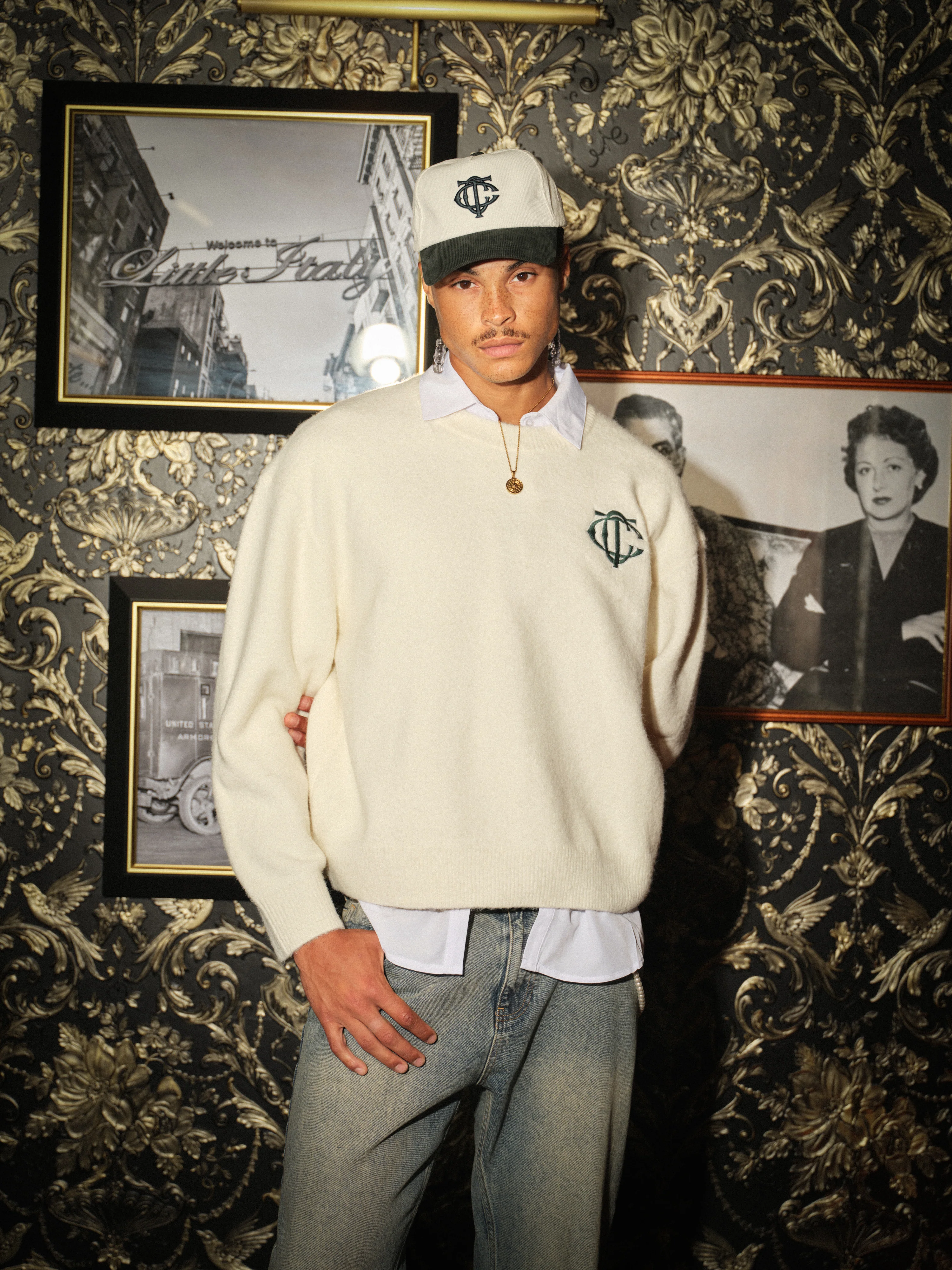 MONOGRAM KNITTED CREW - OFF WHITE - Image 2