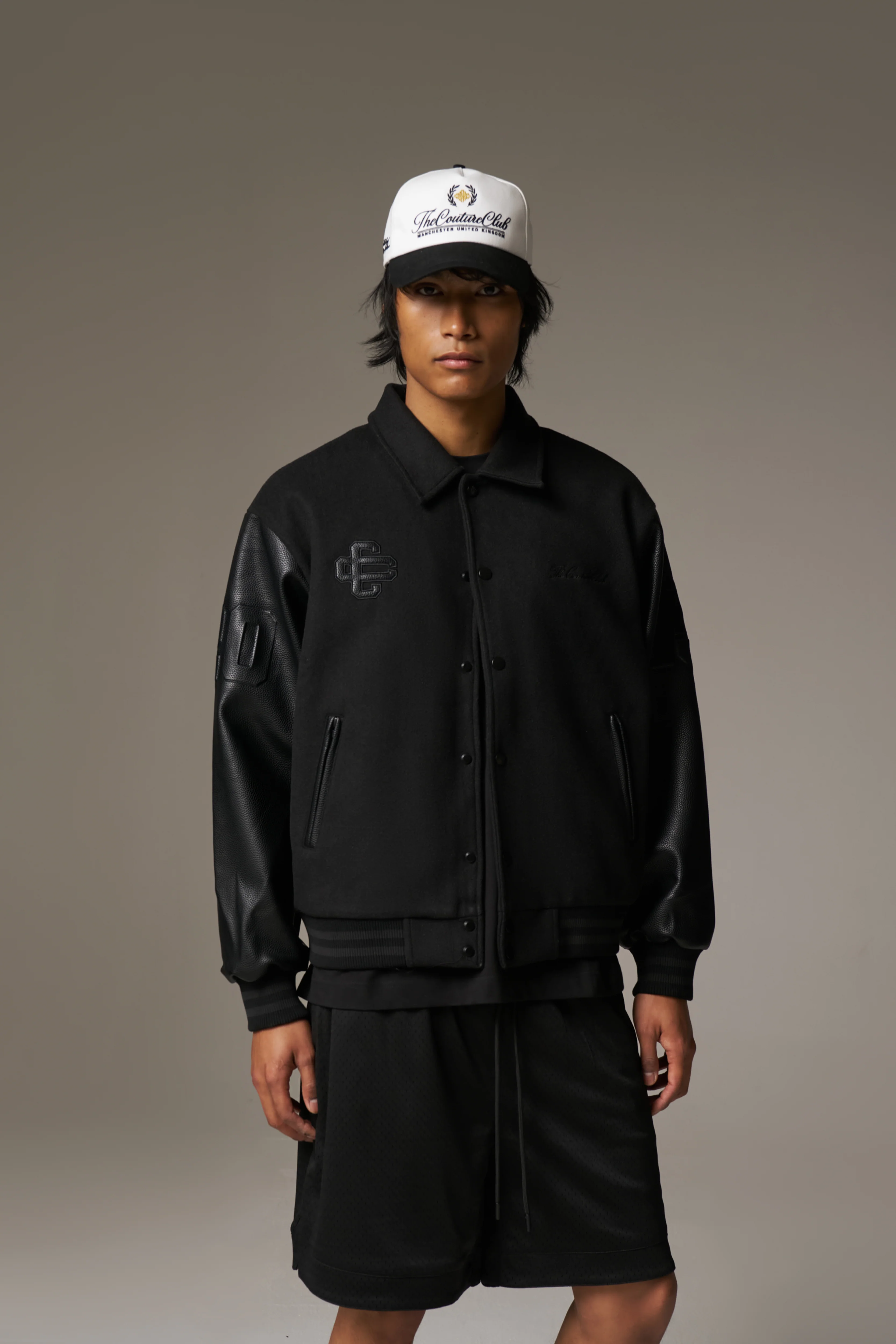 EMBLEM CHENILLE VARSITY JACKET - BLACK - Image 10