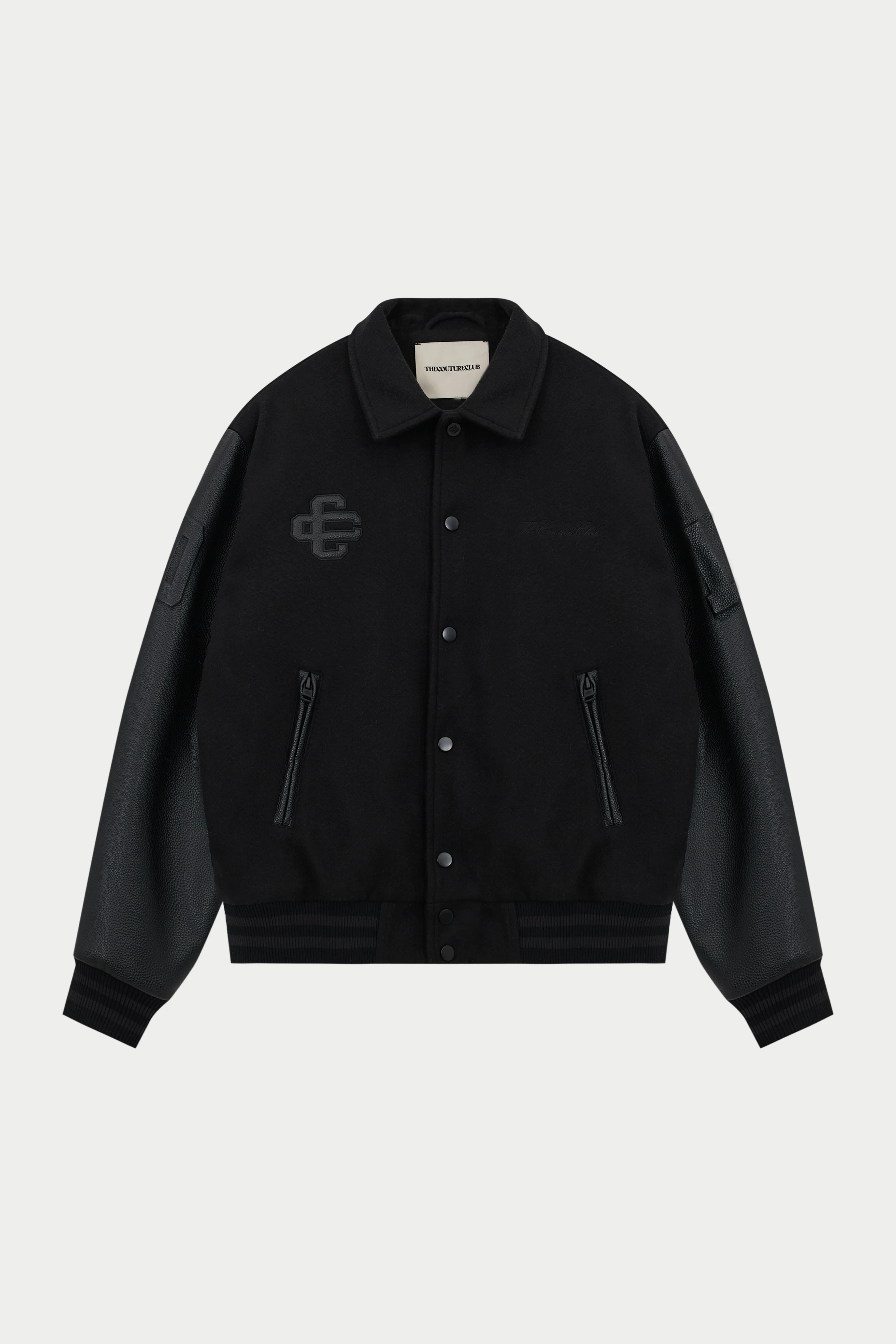 EMBLEM CHENILLE VARSITY JACKET - BLACK - Image 11
