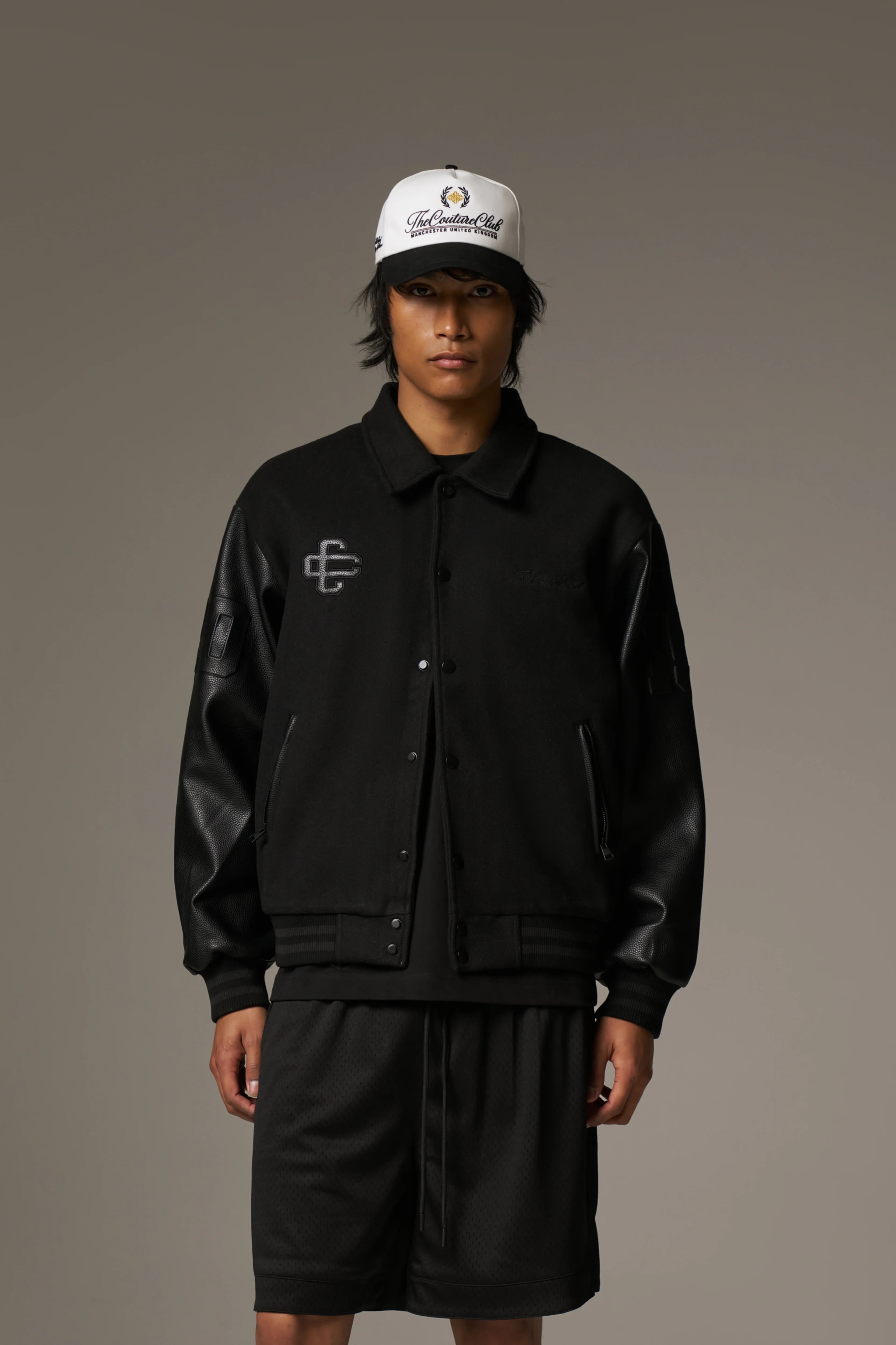 EMBLEM CHENILLE VARSITY JACKET - BLACK - Image 4