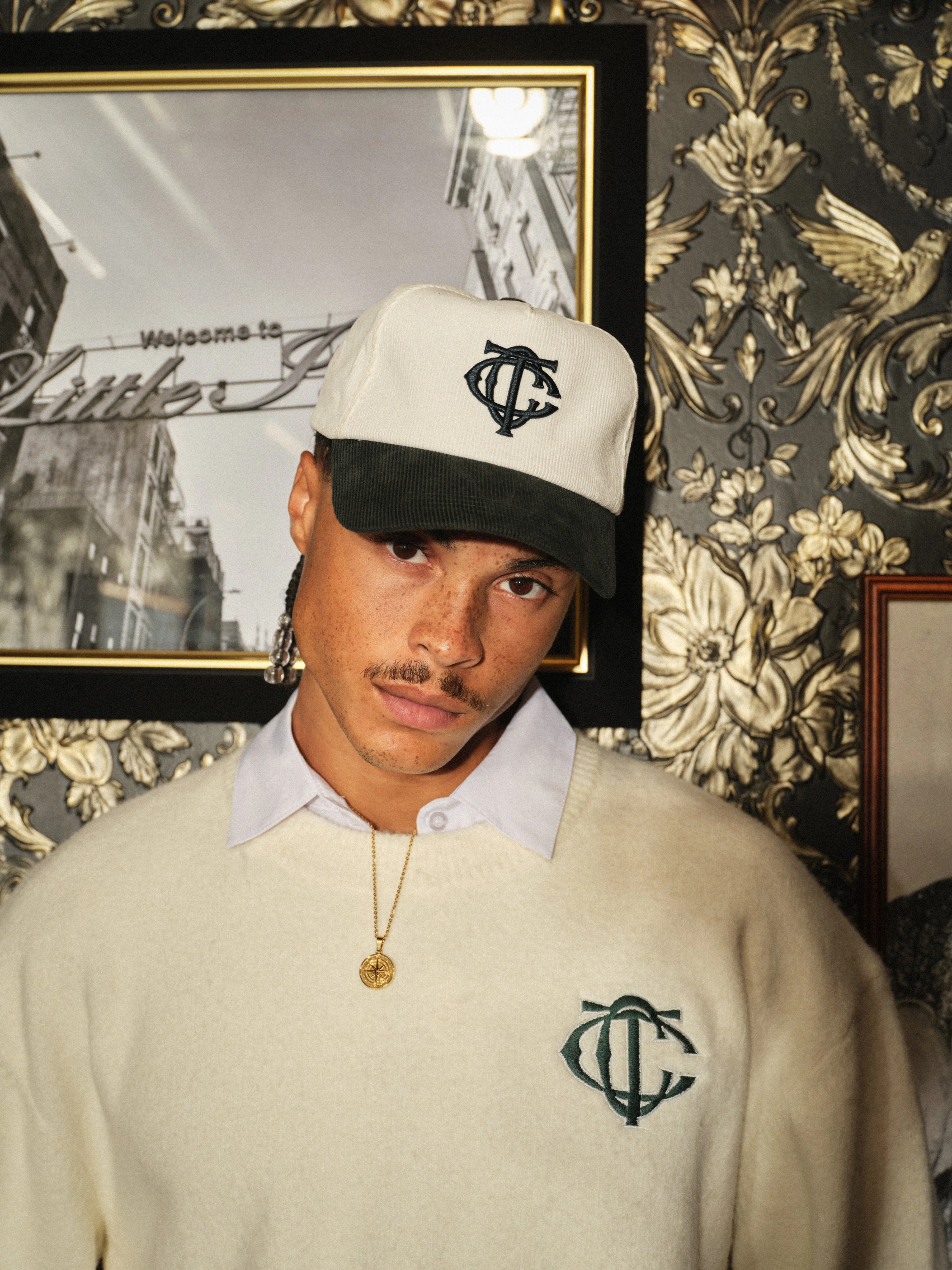 MONOGRAM CORD CAP - FOREST GREEN - Image 2