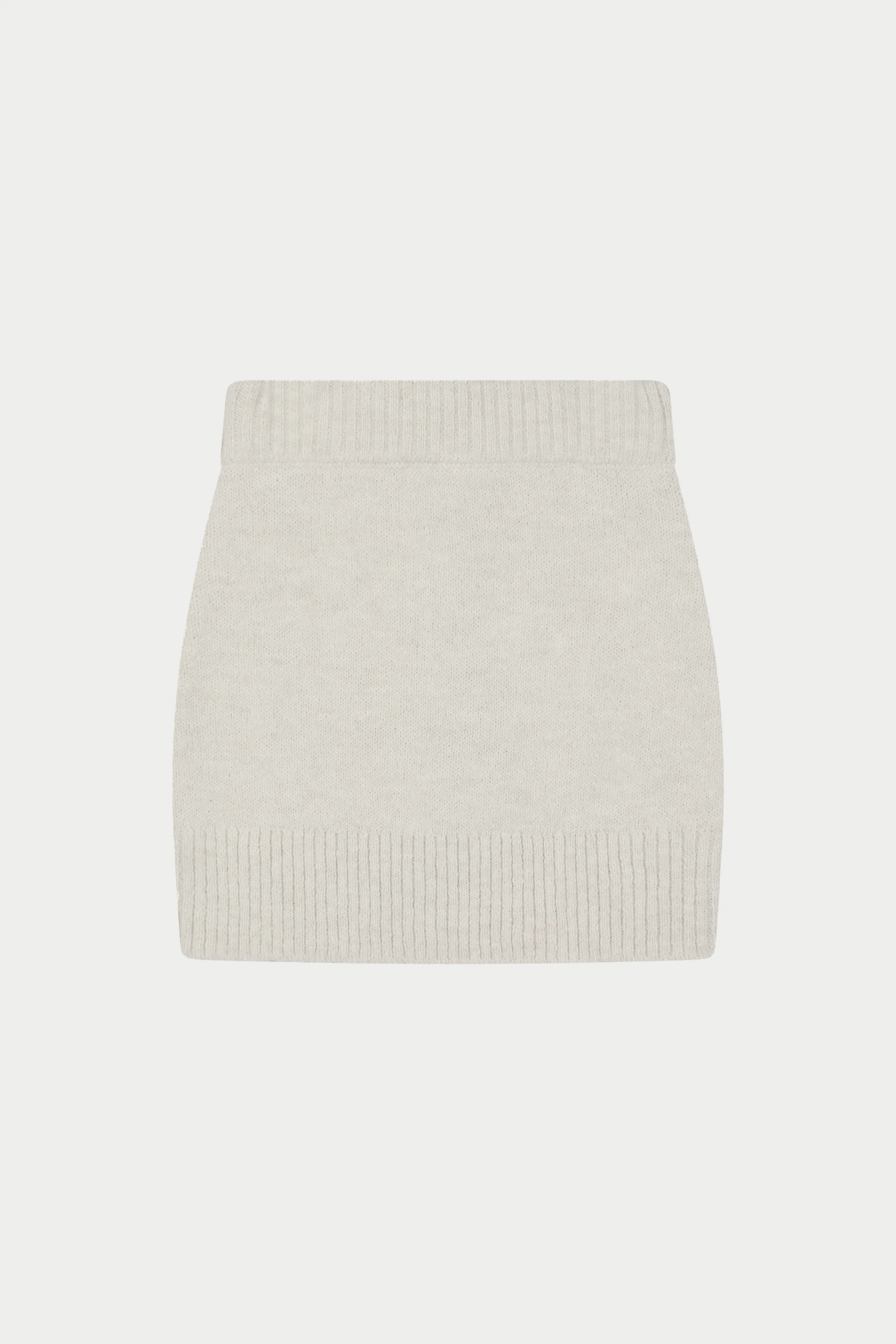 EMBLEM EMBROIDERED KNIT SKIRT - OAT