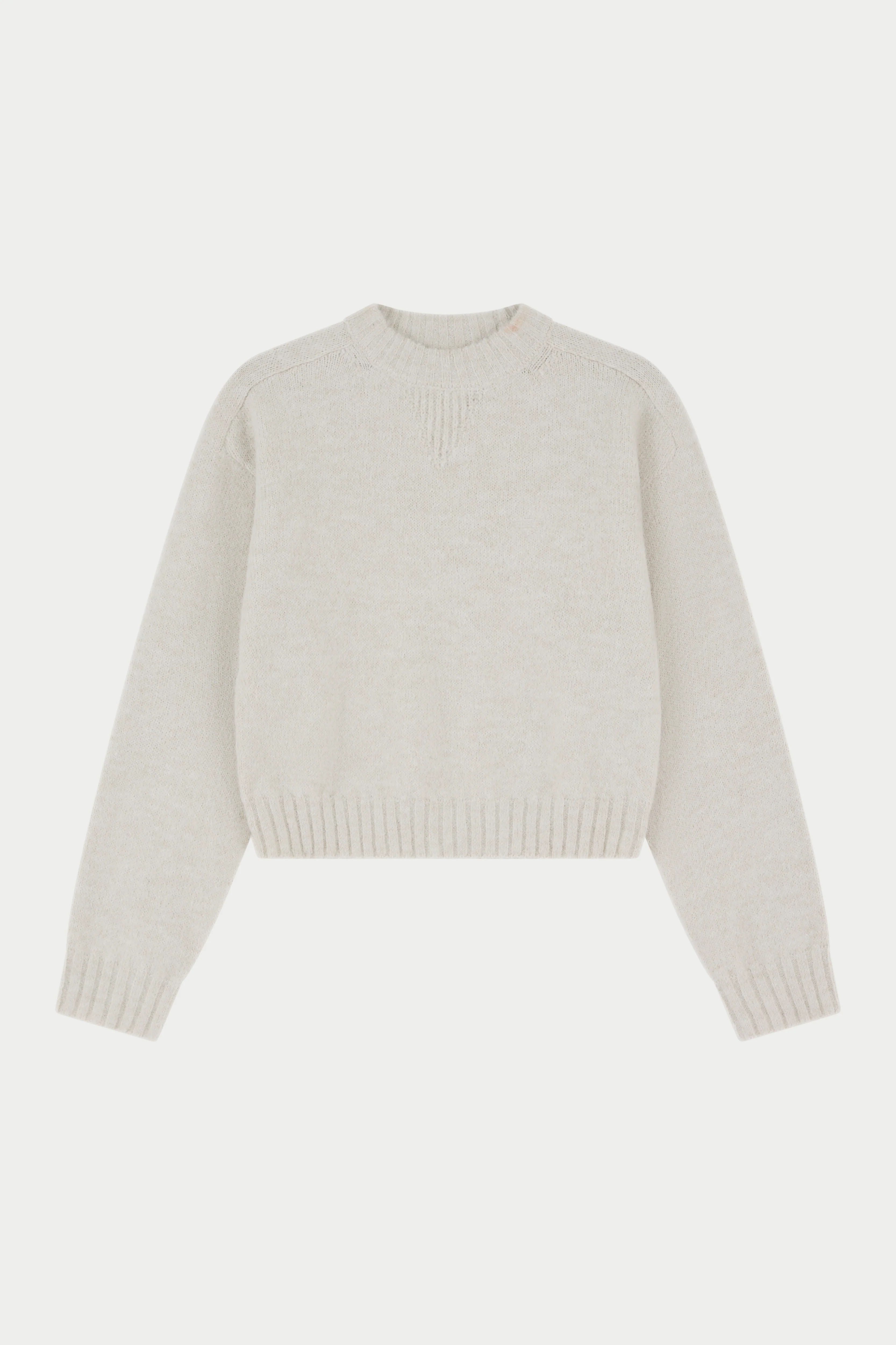 EMBLEM EMBROIDERED KNITTED CREW - OAT