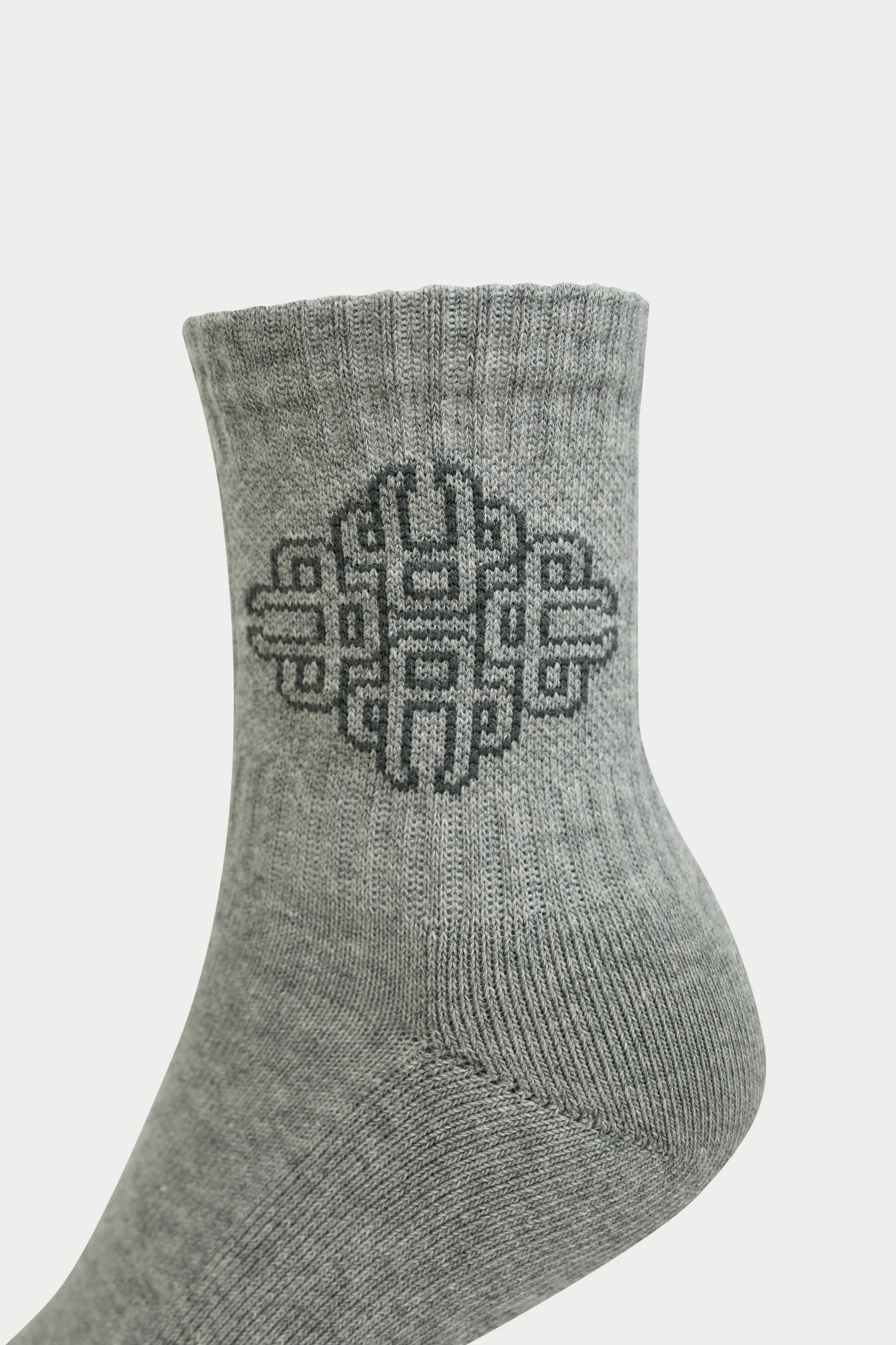 EMBLEM OUTLINE SOCKS - GREY MARL - Image 2