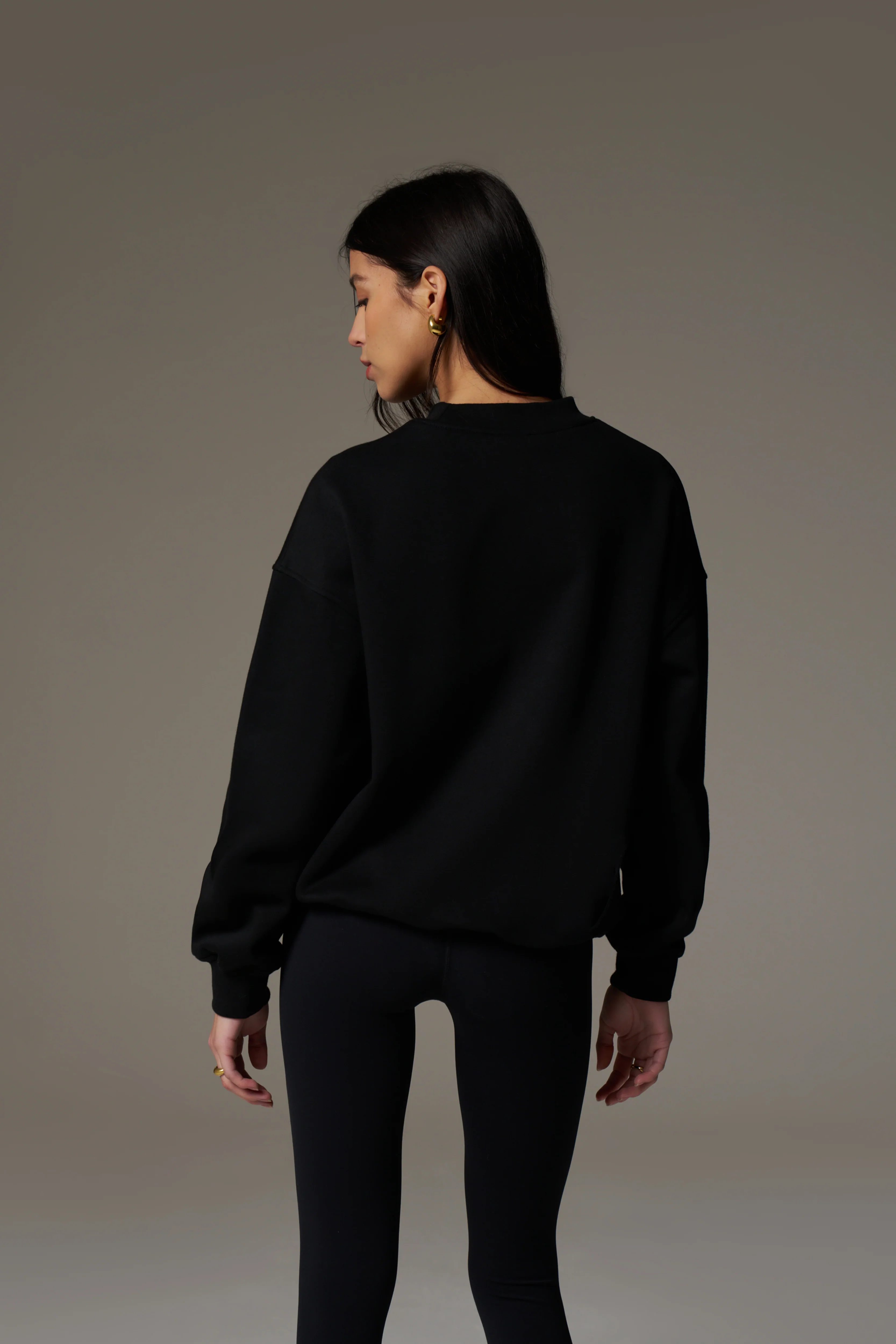 EMBLEM EMBROIDERED SWEATSHIRT - BLACK - Image 5
