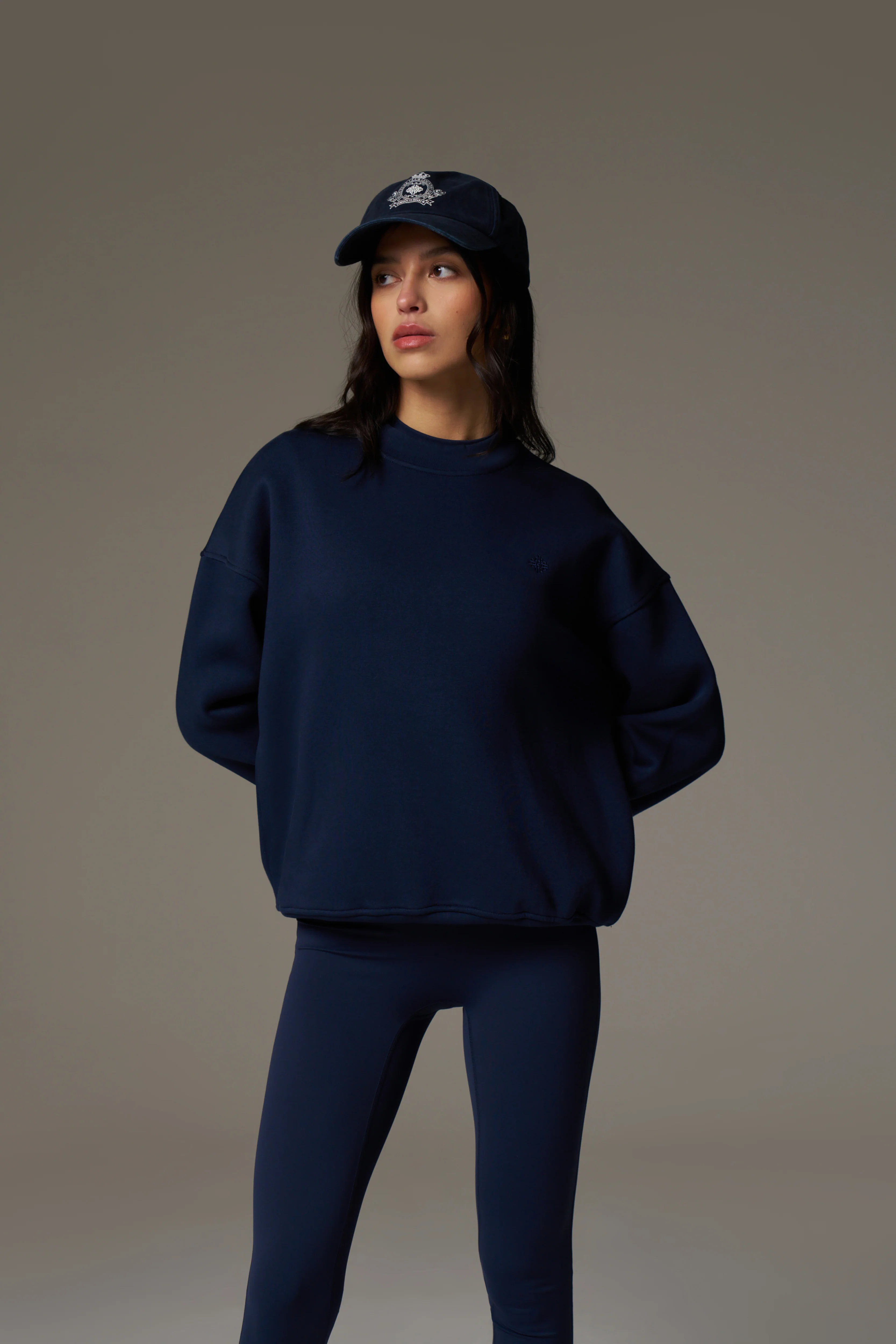 EMBLEM EMBROIDERED SWEATSHIRT - NAVY - Image 2