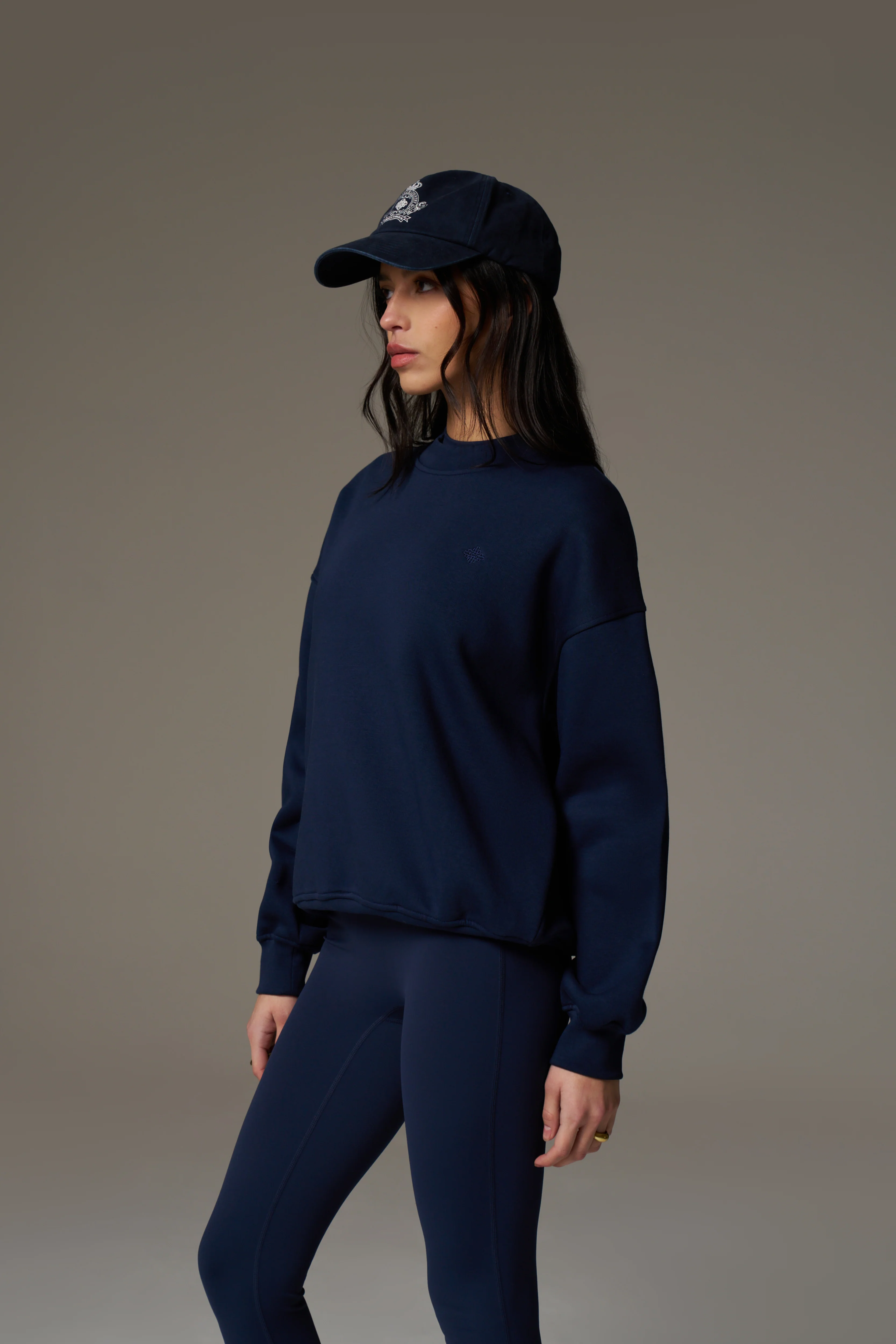 EMBLEM EMBROIDERED SWEATSHIRT - NAVY - Image 7