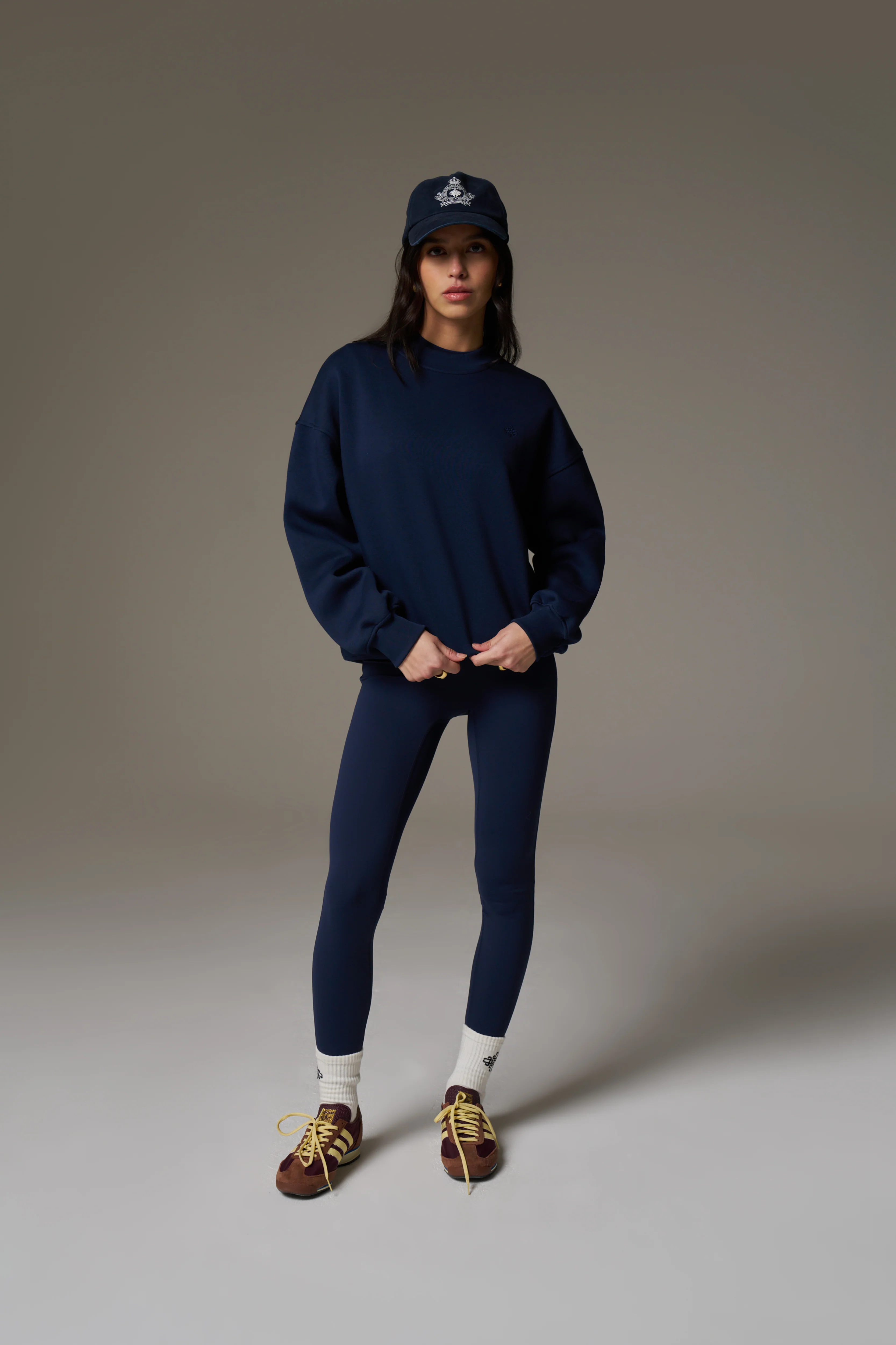 EMBLEM EMBROIDERED SWEATSHIRT - NAVY - Image 8