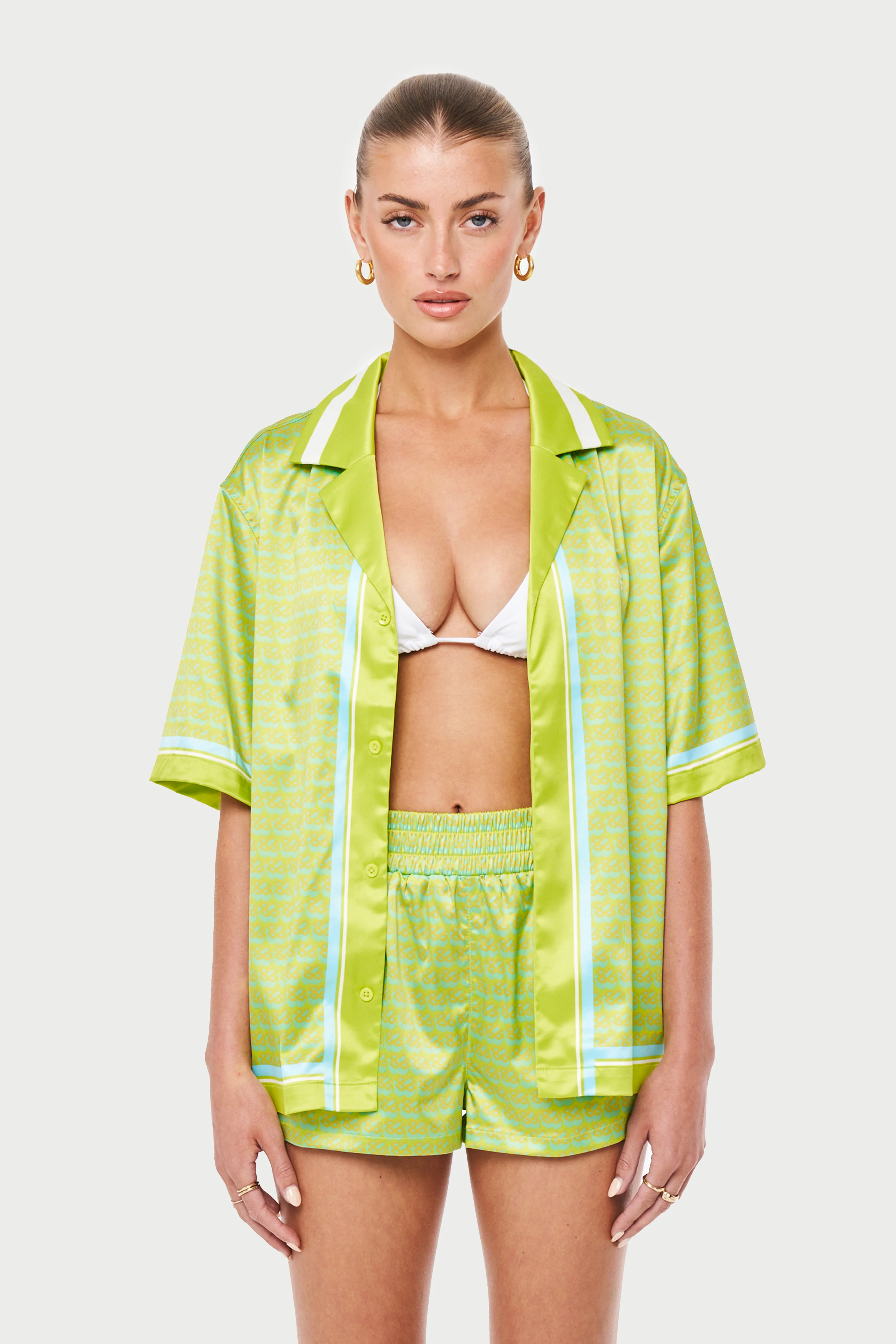 EMBLEM PRINTED RESORT SHIRT - YELLOW - Image 2