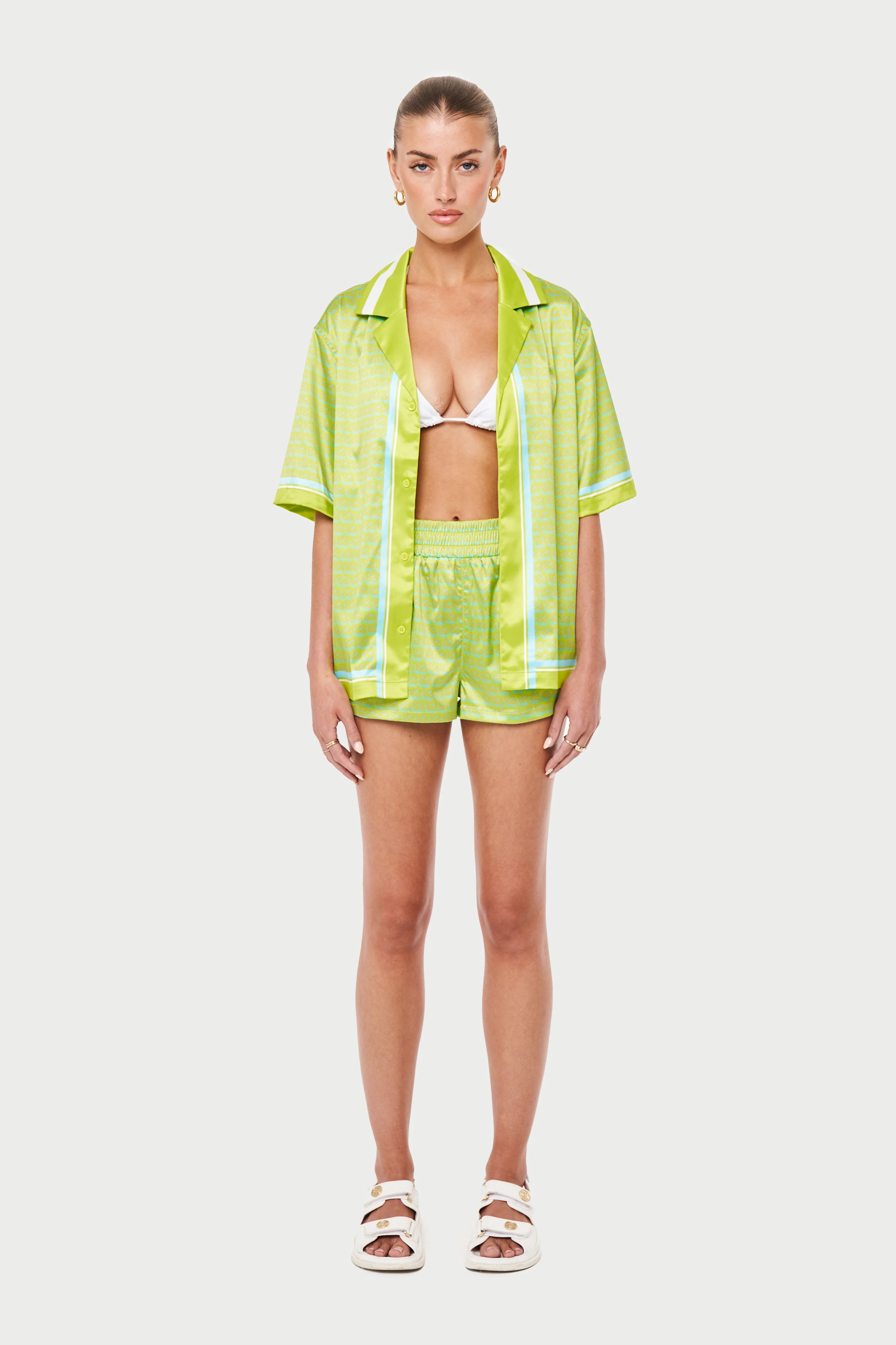 EMBLEM PRINTED RESORT SHIRT - YELLOW - Image 3
