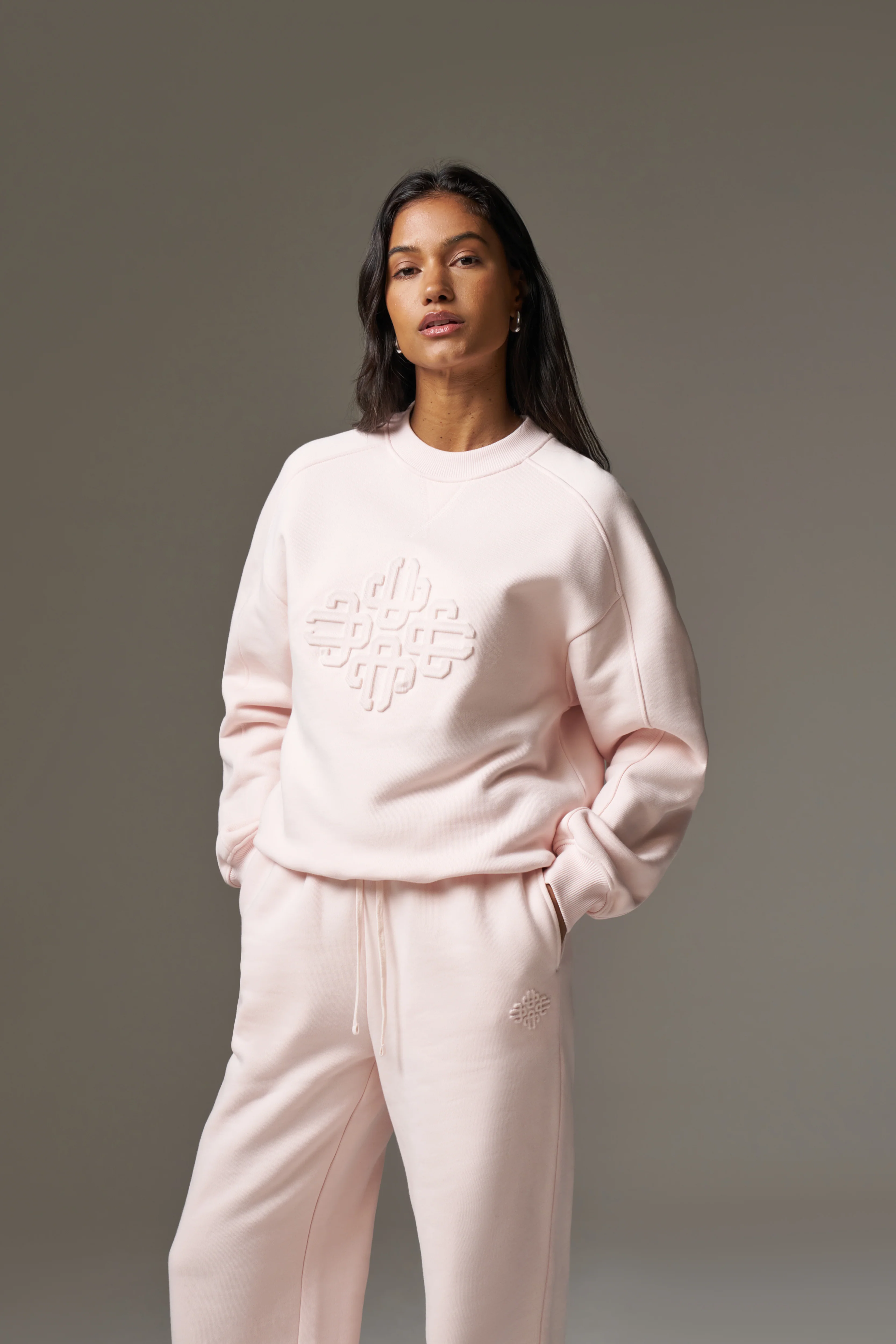 EMBOSSED SWEATSHIRT - PINK - Image 2