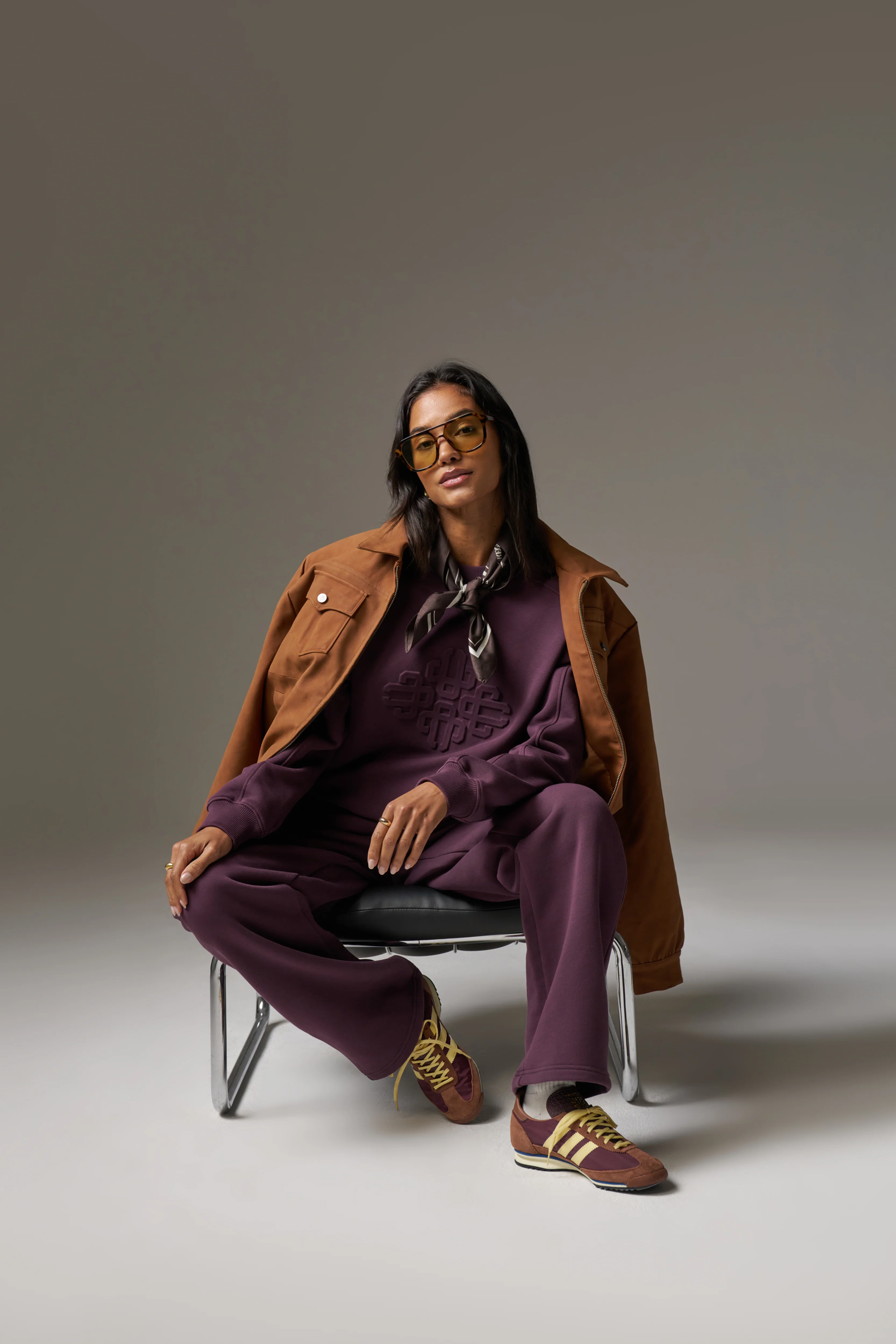 EMBOSSED SWEATSHIRT - PLUM - Image 7