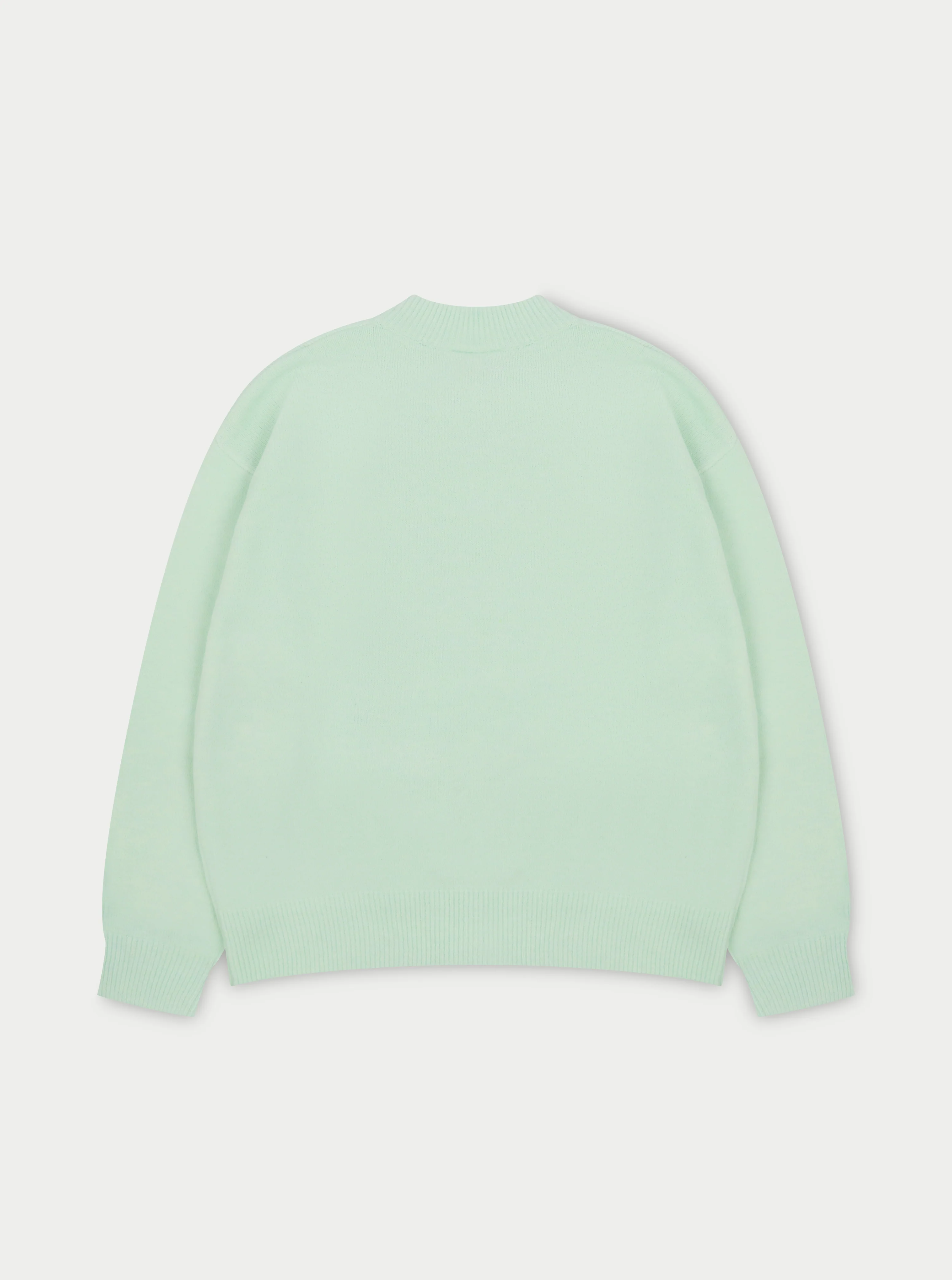 FLUFFY EMBLEM KNITTED CREW - MINT - Image 8