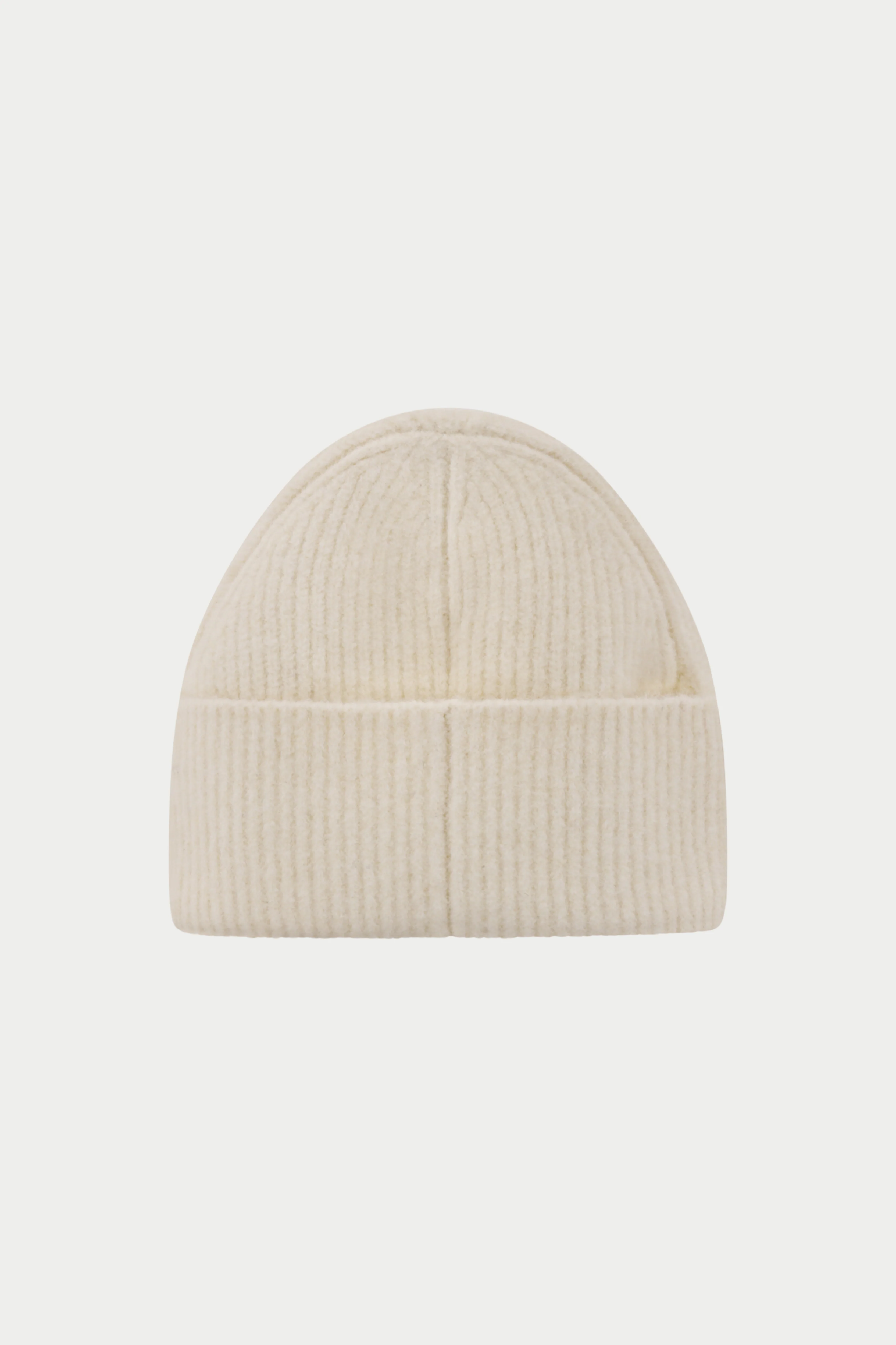 FLUFFY KNIT MONOGRAM PIN BADGE BEANIE - OFF WHITE - Image 7