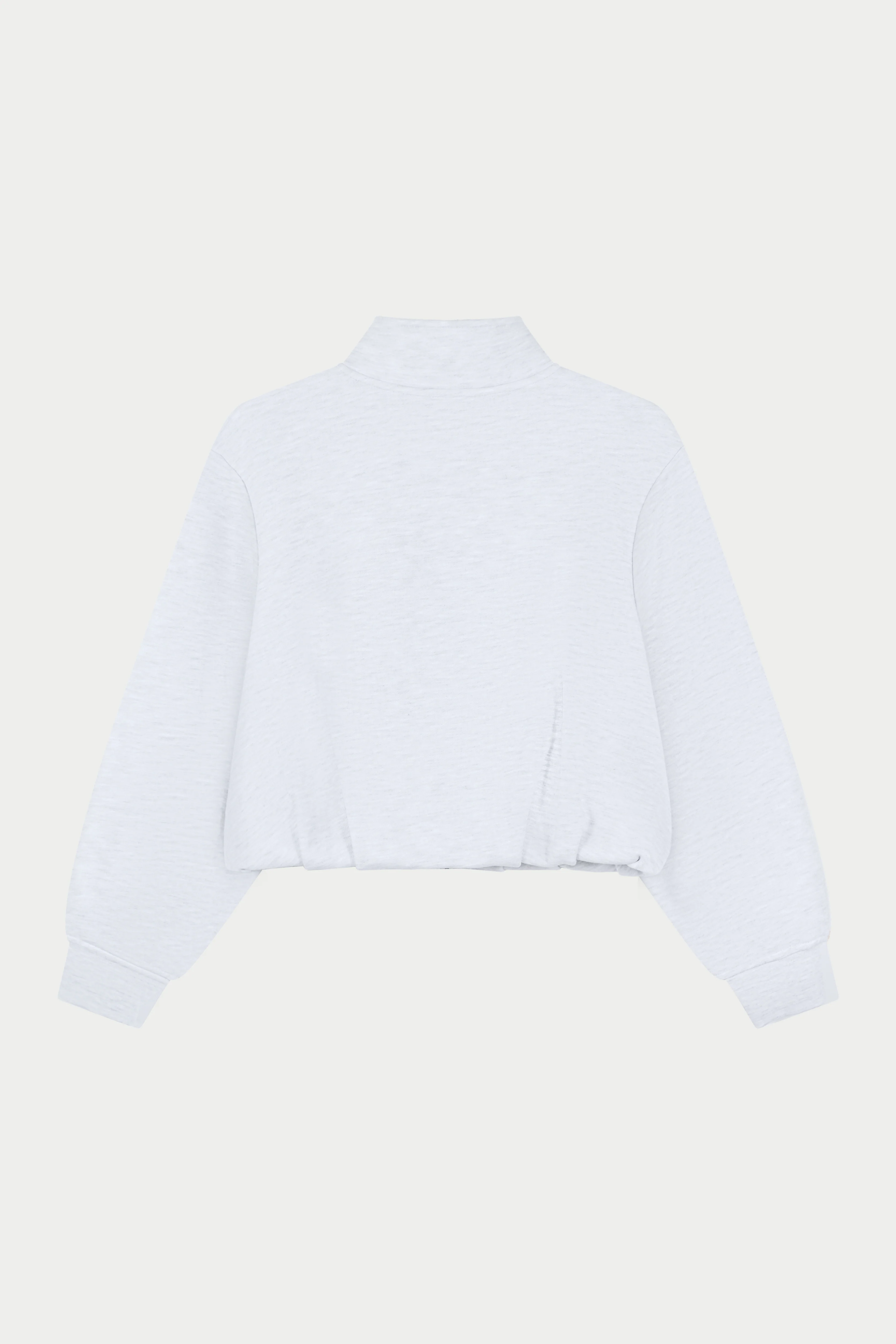 FUNNEL NECK BALLOON HEM ZIP THROUGH - GREY MARL - Image 7