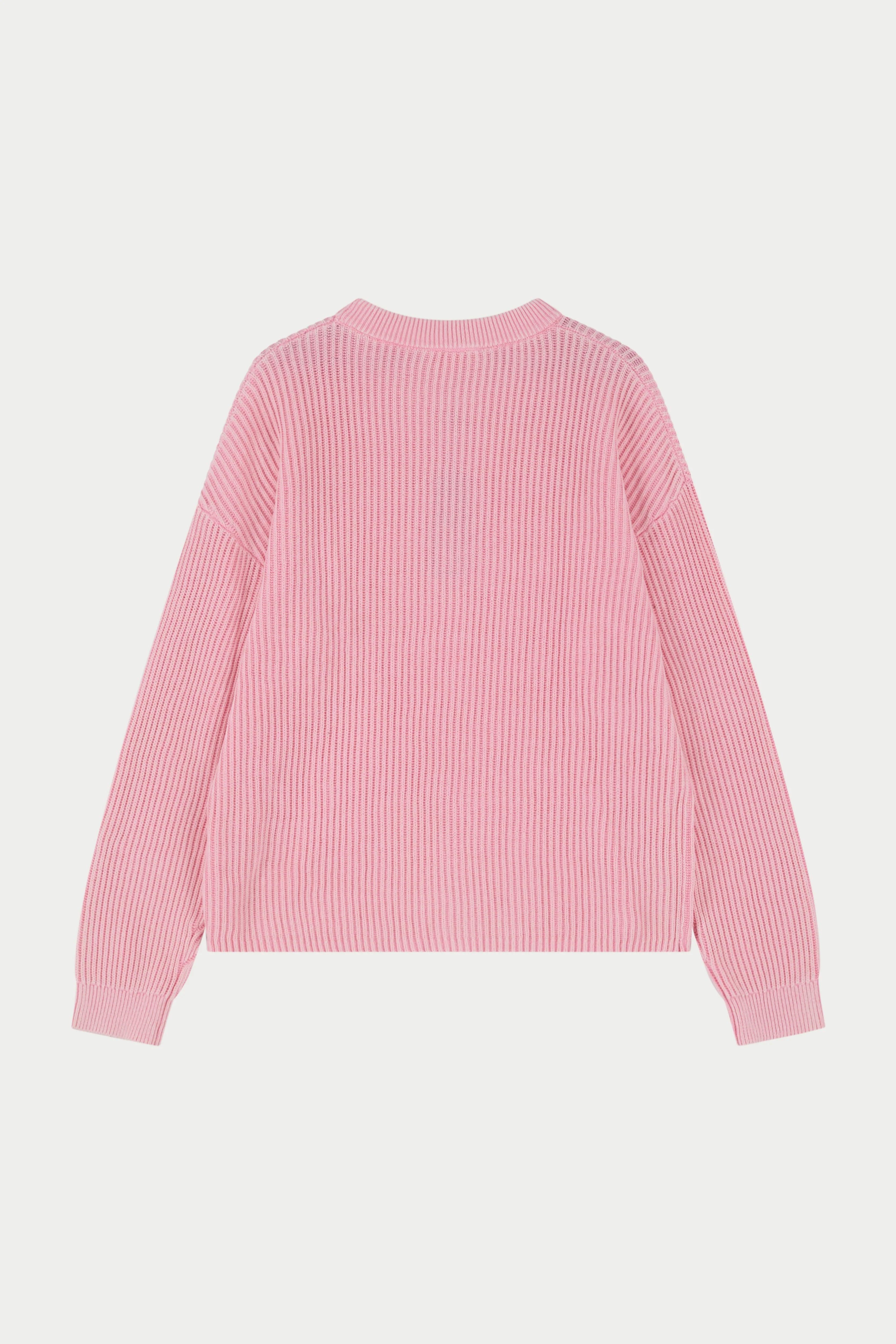 HEAVY WASHED RIBBED KNIT CREW - PINK - Image 6