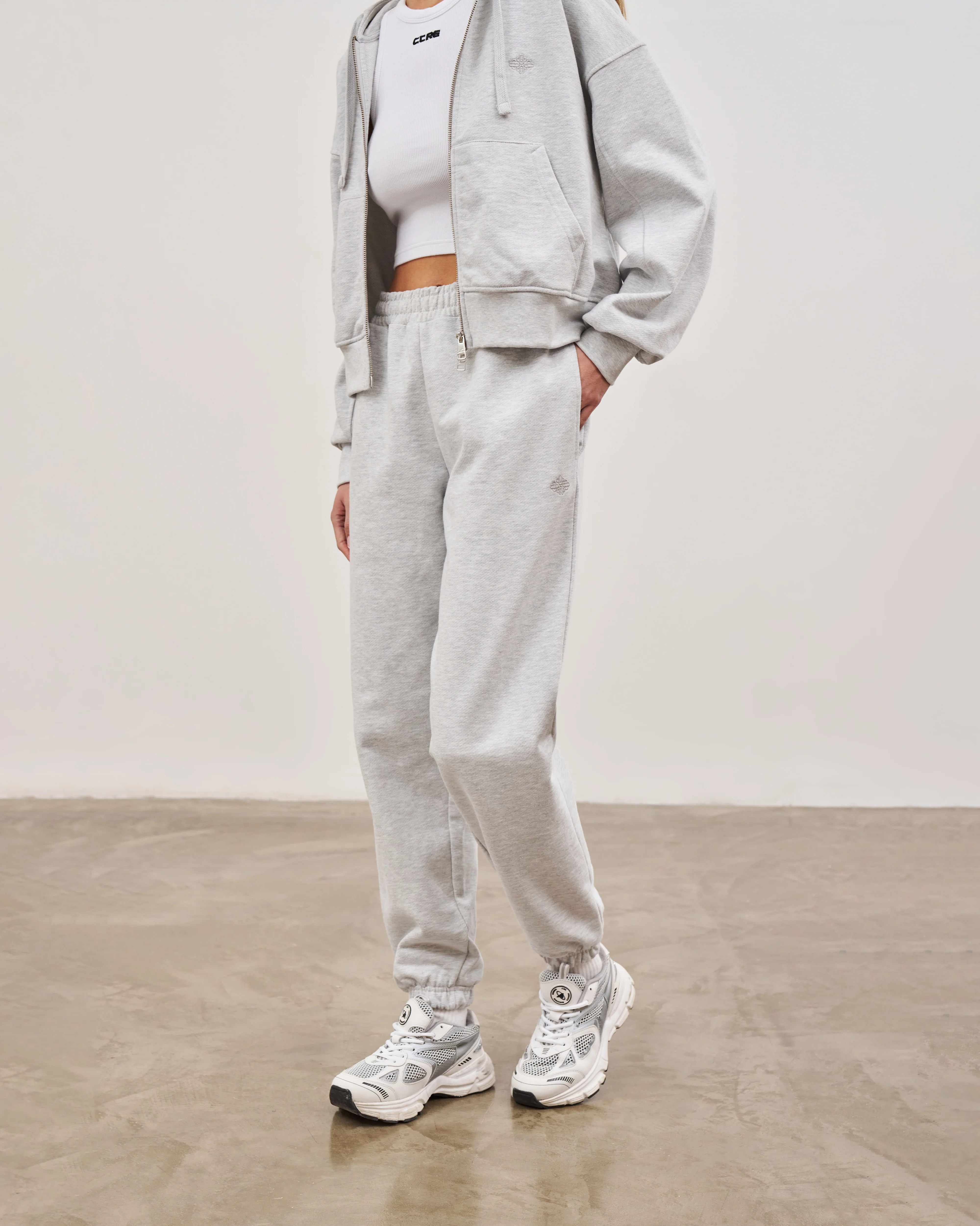 EMBLEM RELAXED JOGGERS - GREY MARL - Image 2