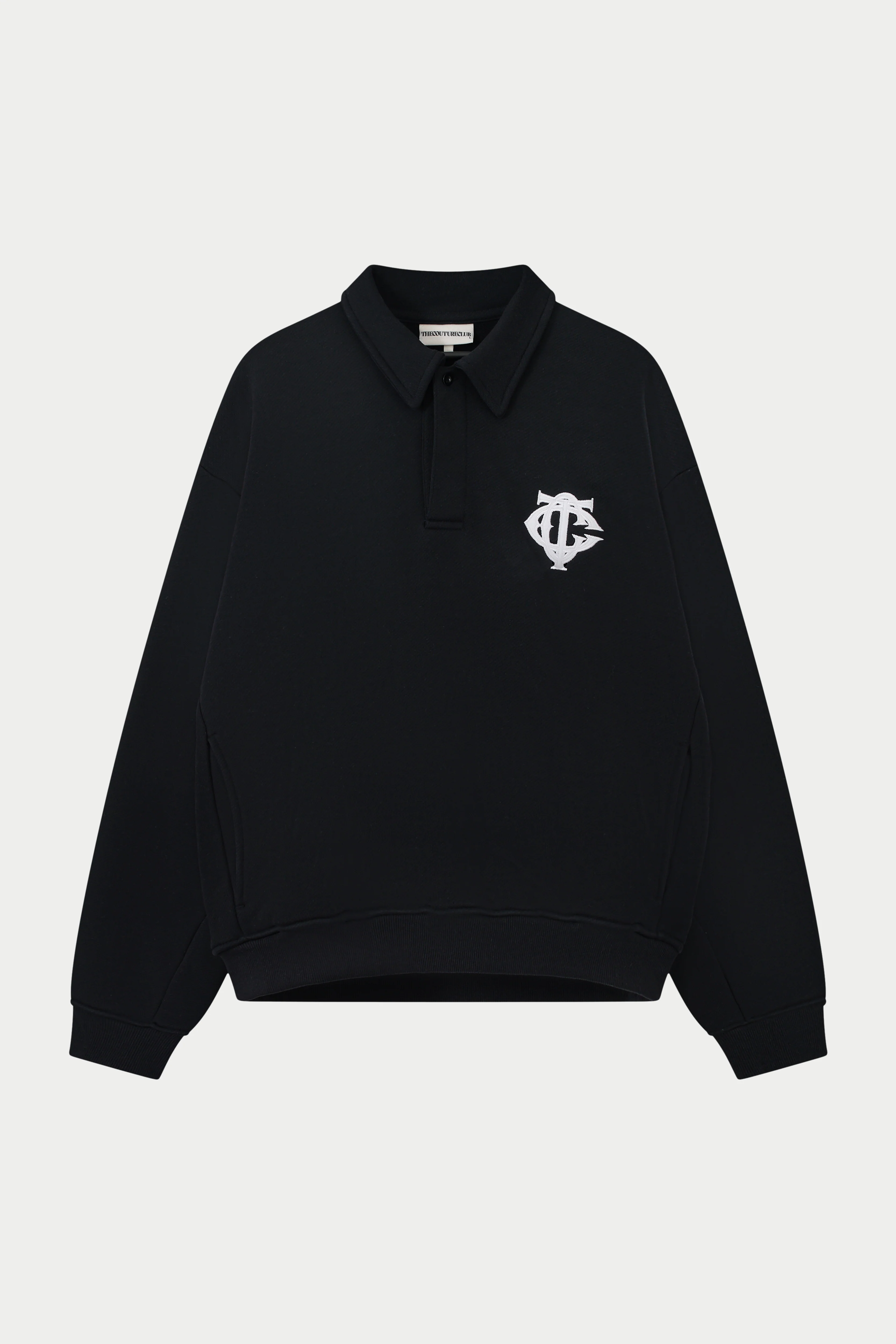 HEAVYWEIGHT MONOGRAM POLO - BLACK