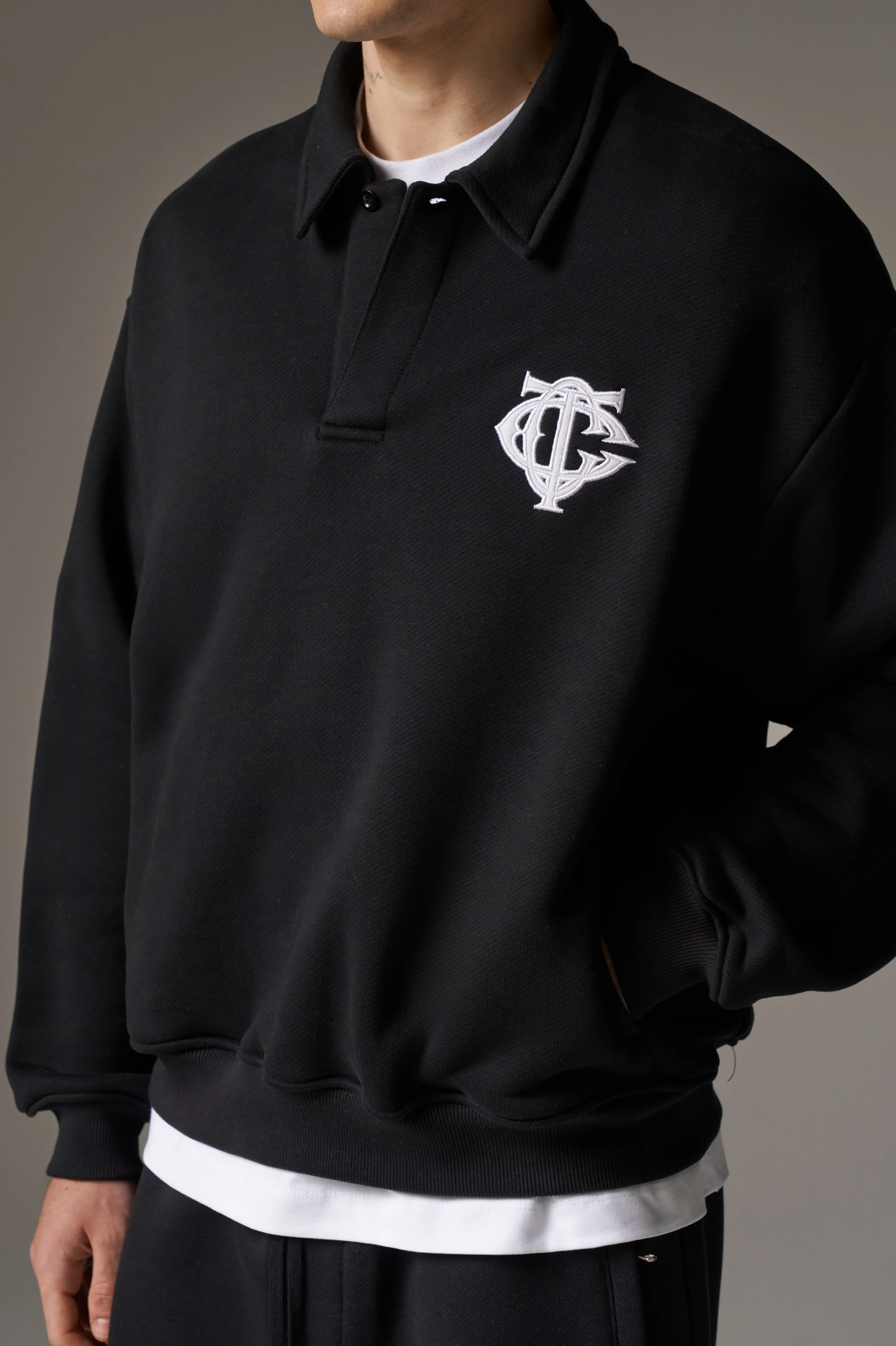 HEAVYWEIGHT MONOGRAM POLO - BLACK - Image 5