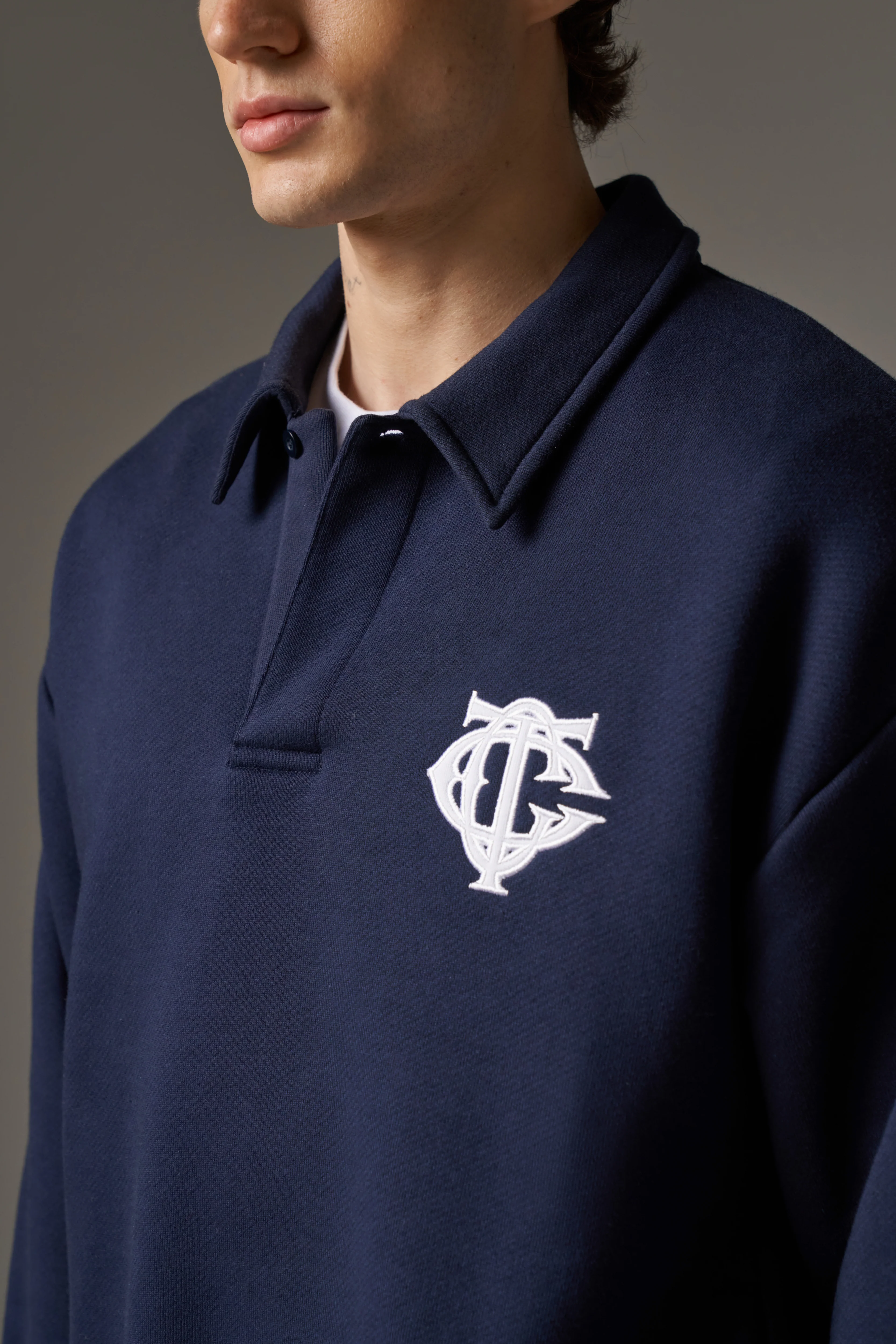 HEAVYWEIGHT MONOGRAM POLO - NAVY - Image 5