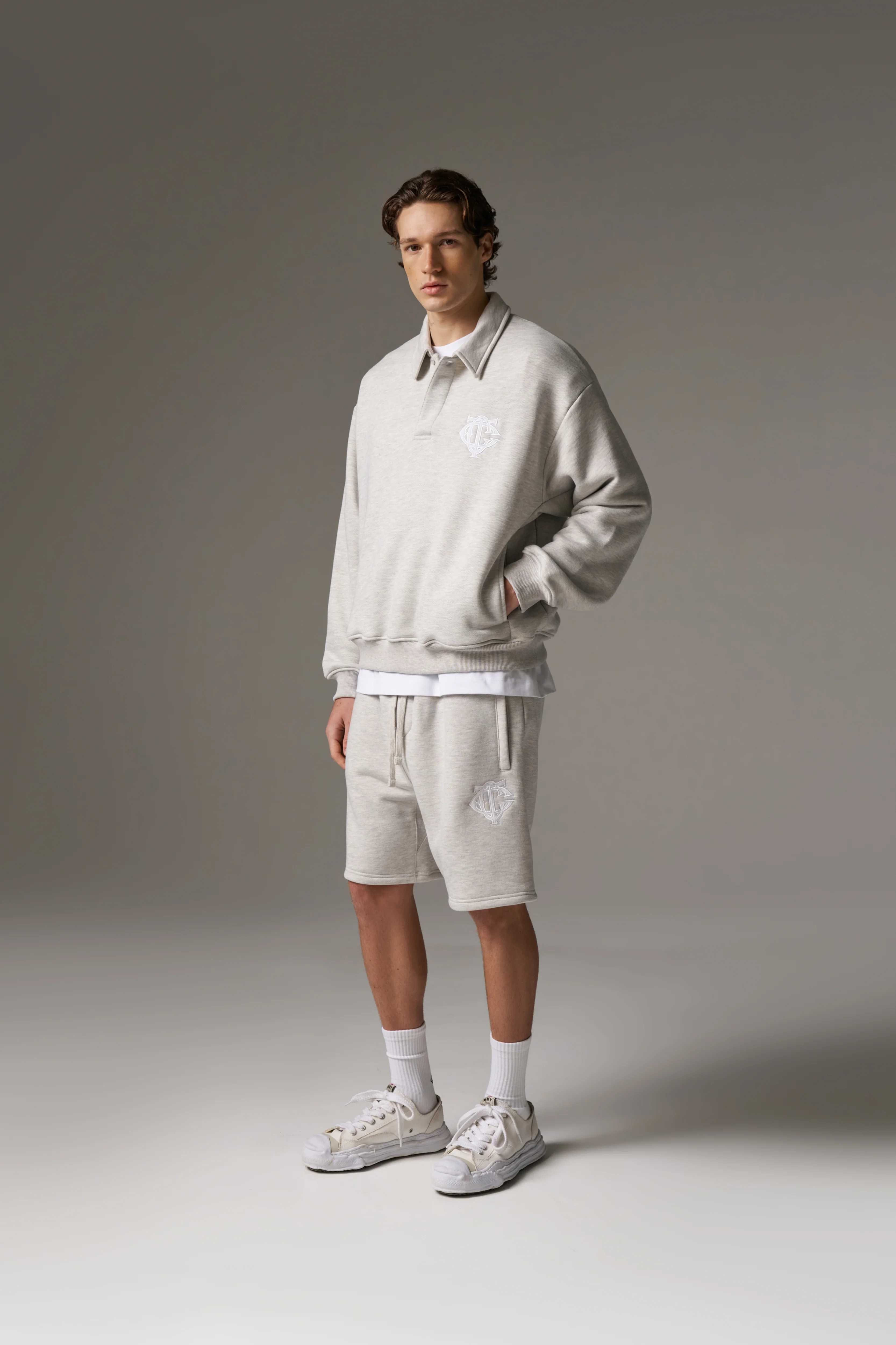 HEAVYWEIGHT MONOGRAM SHORTS - GREY MARL - Image 8