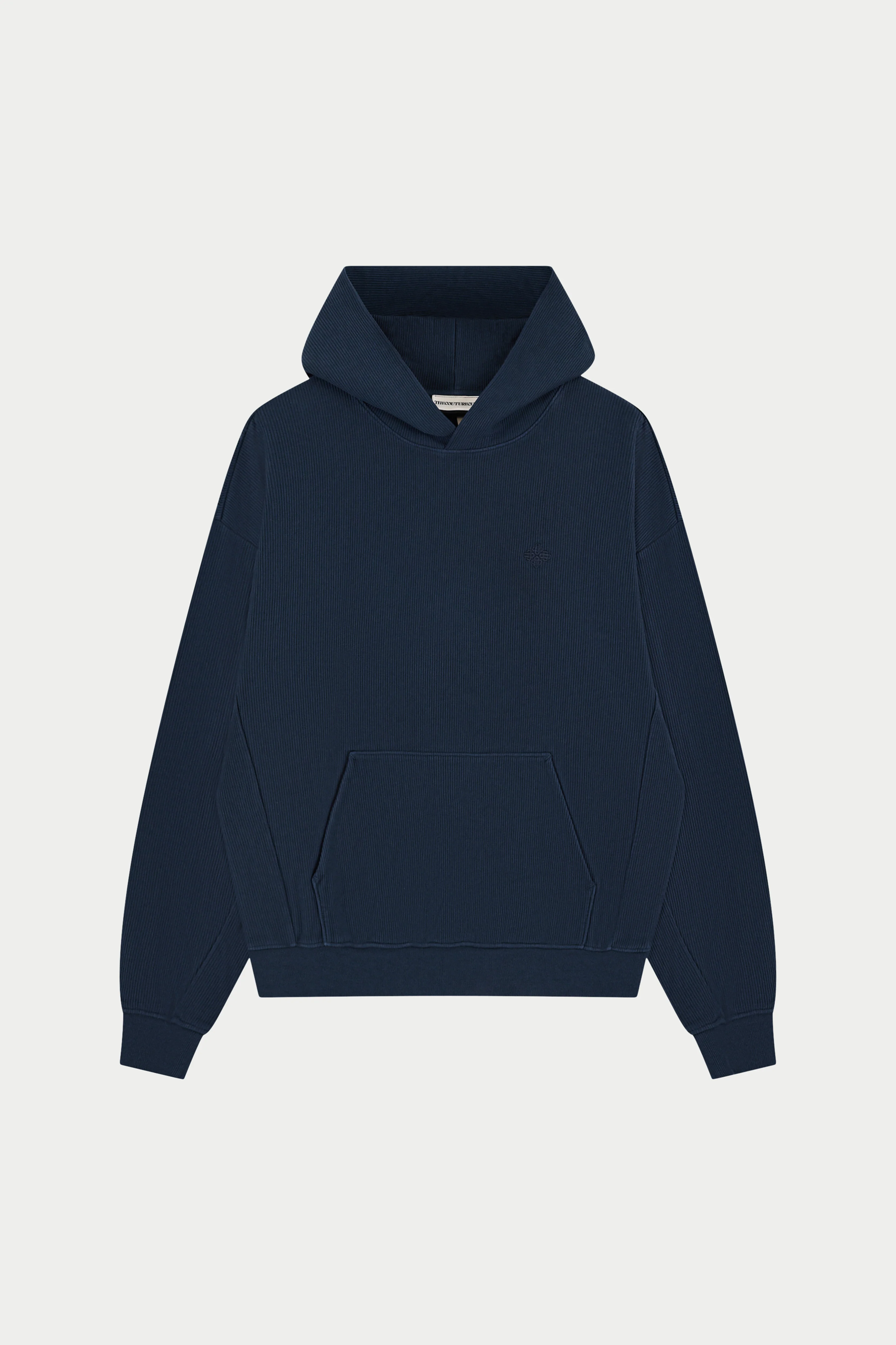 HEAVYWEIGHT WASHED RIBBED HOODIE - NAVY