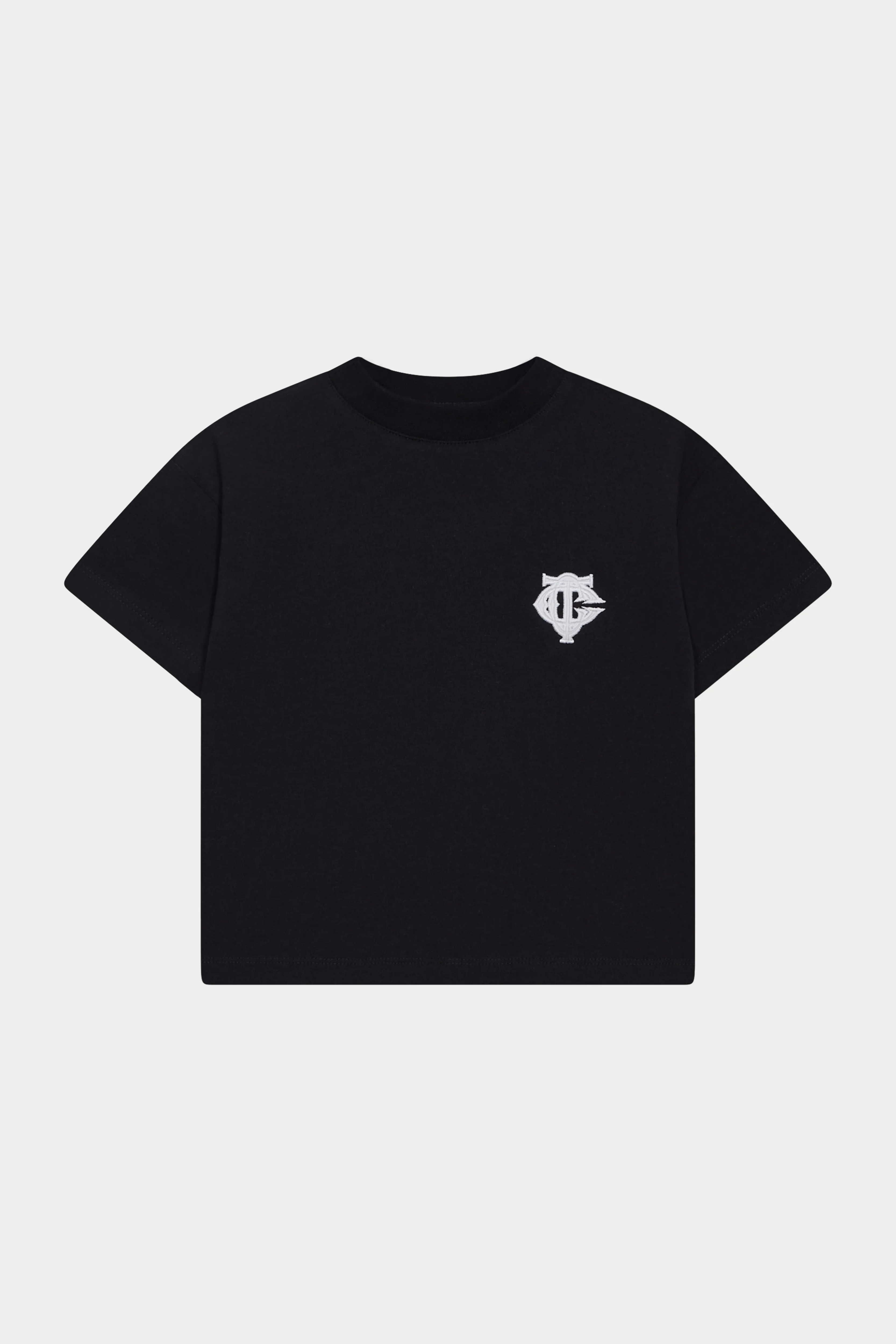 JUNIOR MONOGRAM EMBLEM APPLIQUE T-SHIRT - BLACK - Image 2