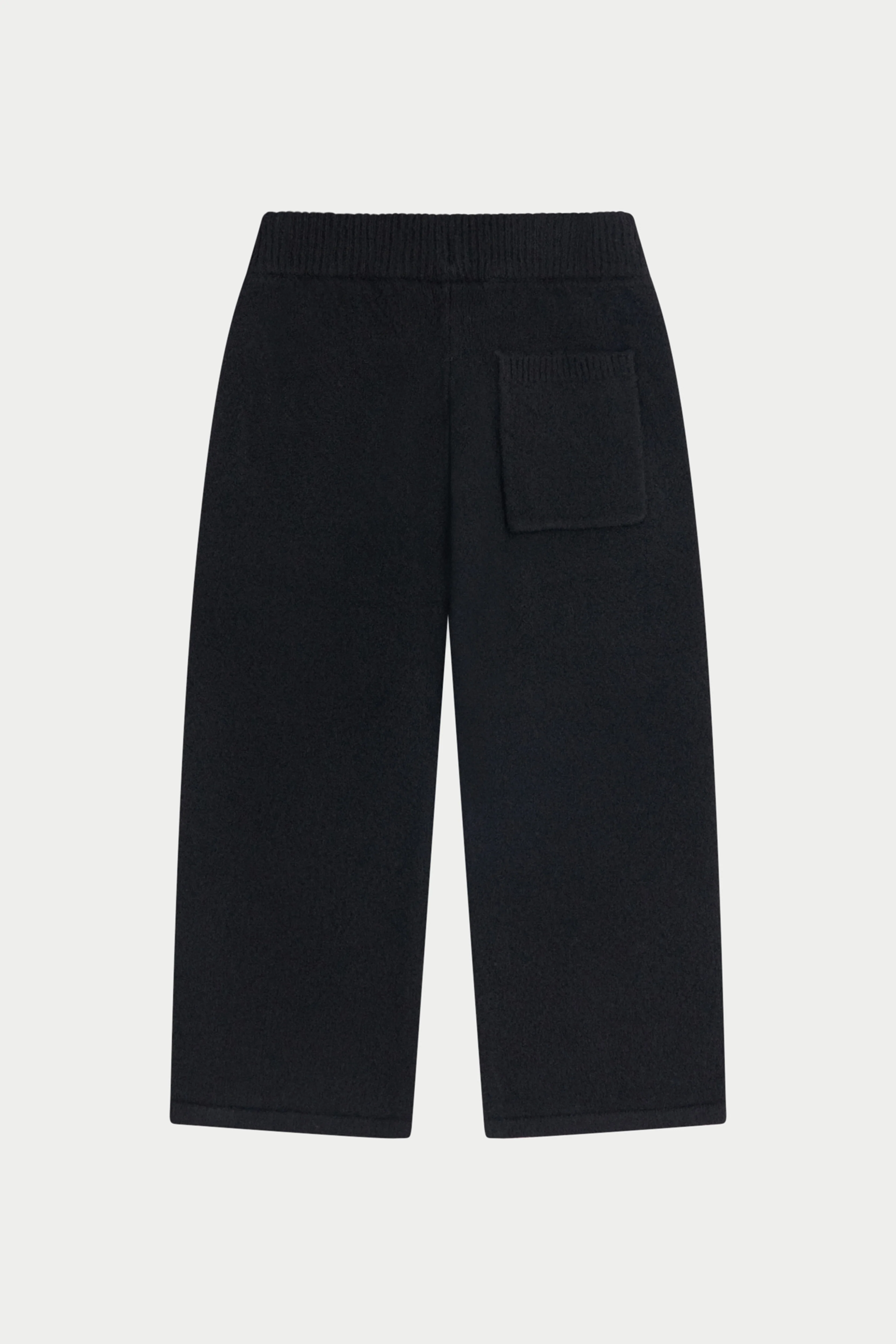 JUNIOR MONOGRAM EMBLEM FLUFFY KNIT JOGGERS - BLACK - Image 5