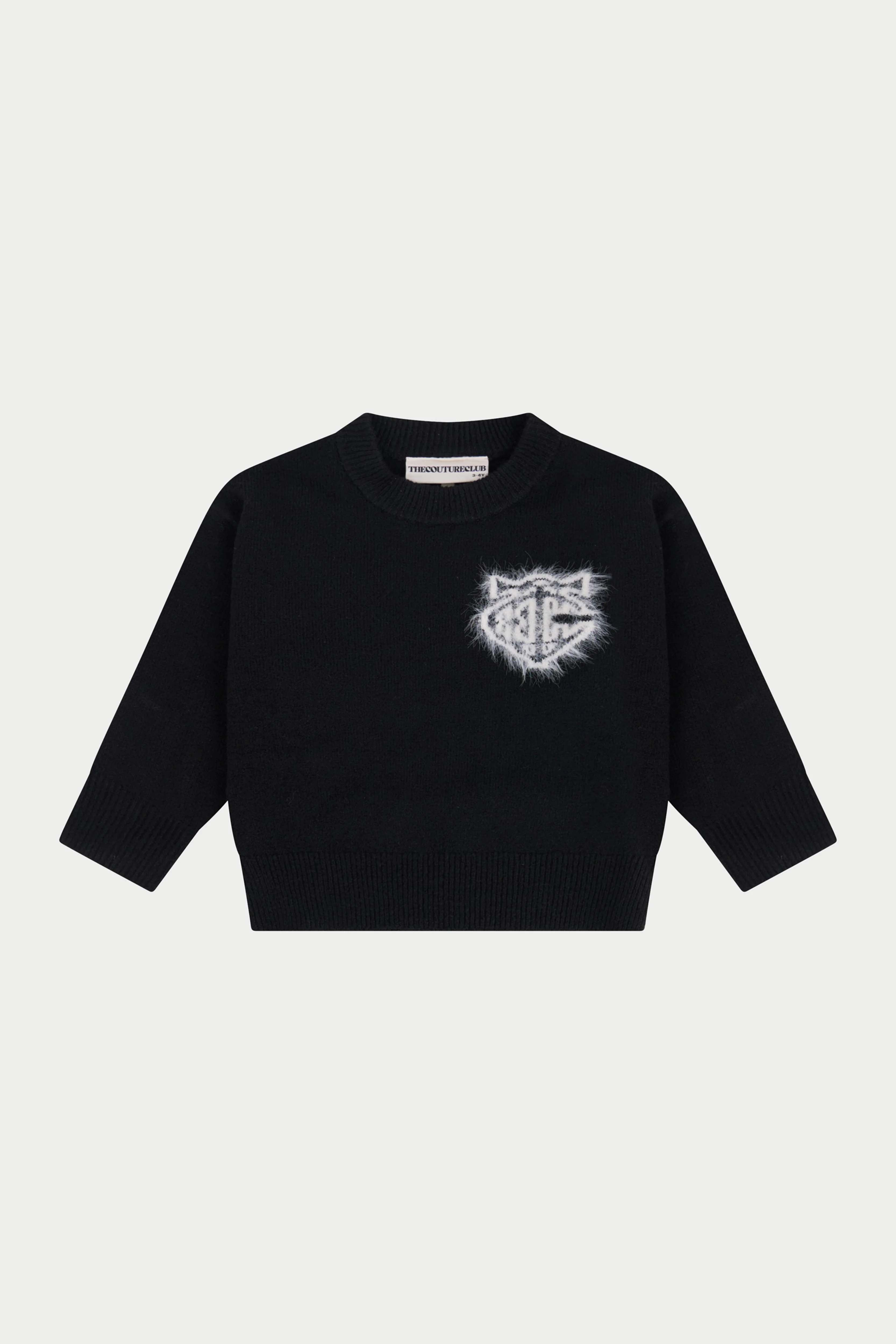 JUNIOR MONOGRAM FLUFFY KNIT CREW - BLACK - Image 2