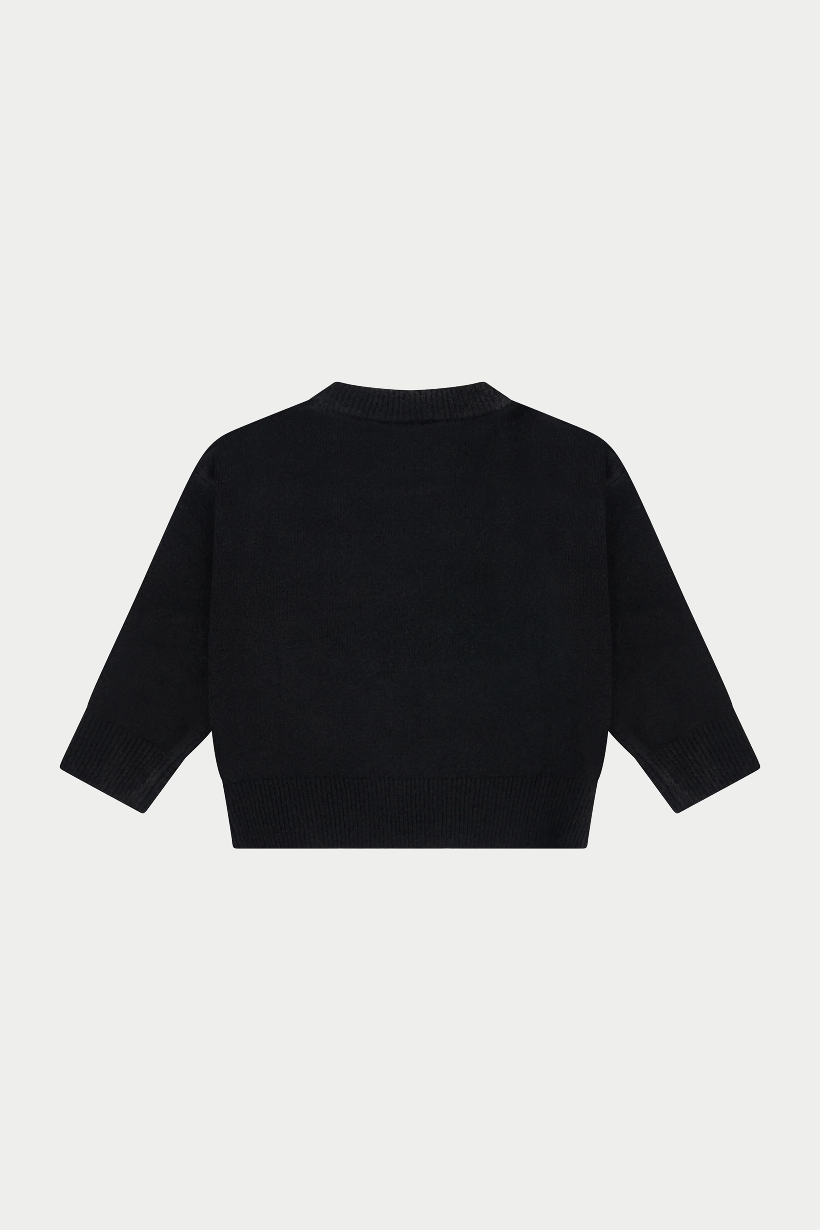 JUNIOR MONOGRAM FLUFFY KNIT CREW - BLACK - Image 5