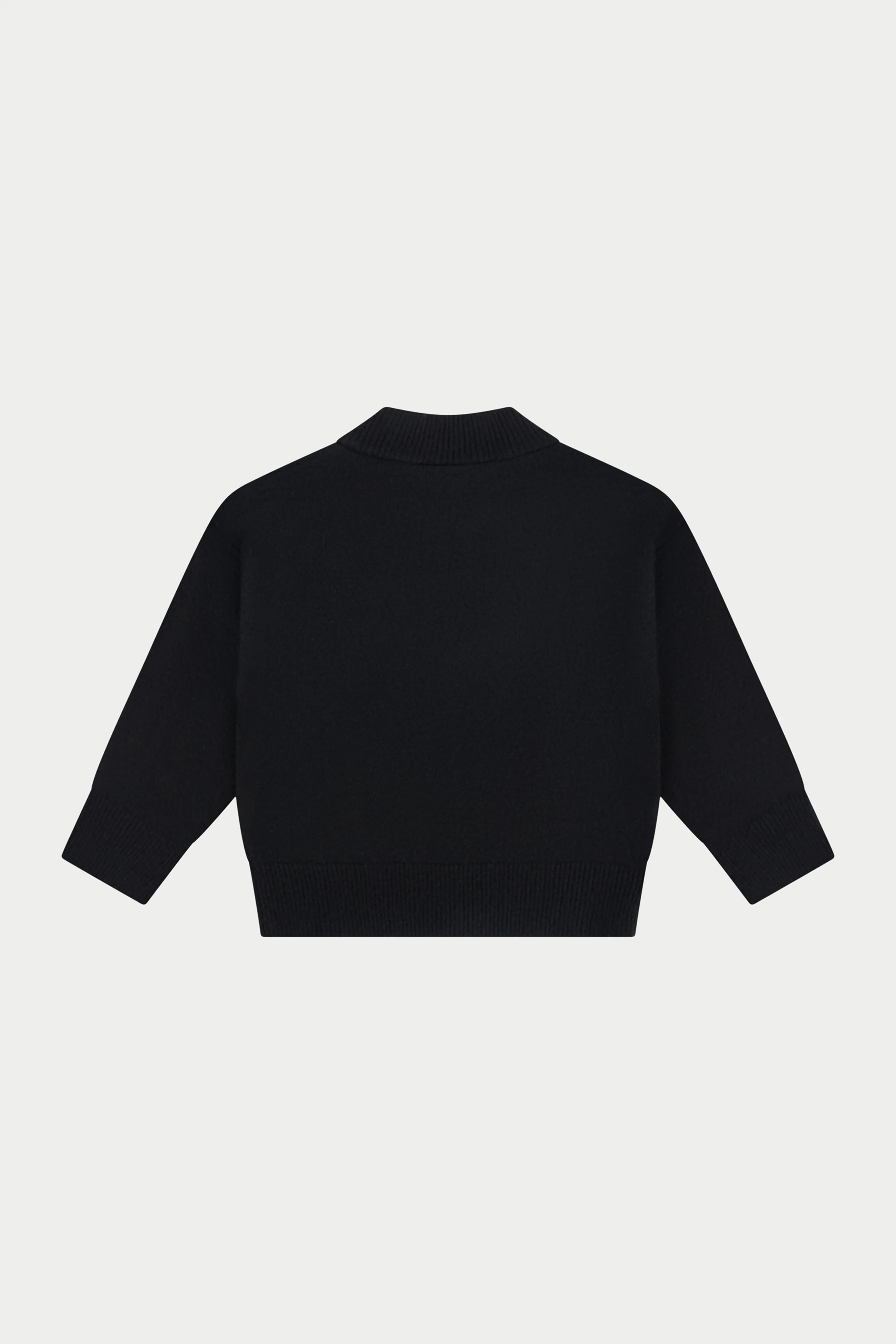 JUNIOR MONOGRAM FLUFFY KNIT ZIP THROUGH - BLACK - Image 4