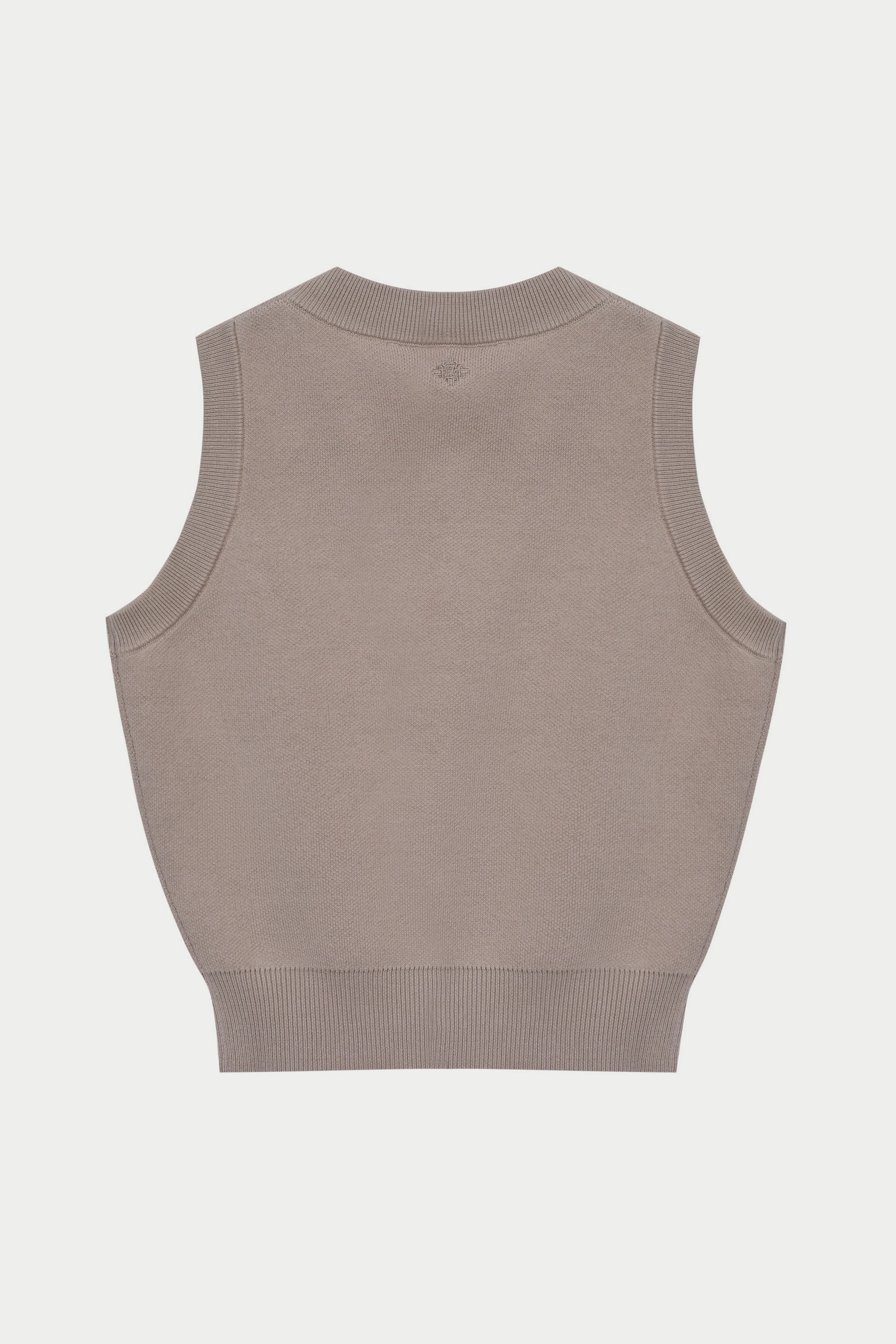 KNIT BUTTON THROUGH TOP - BEIGE - Image 8