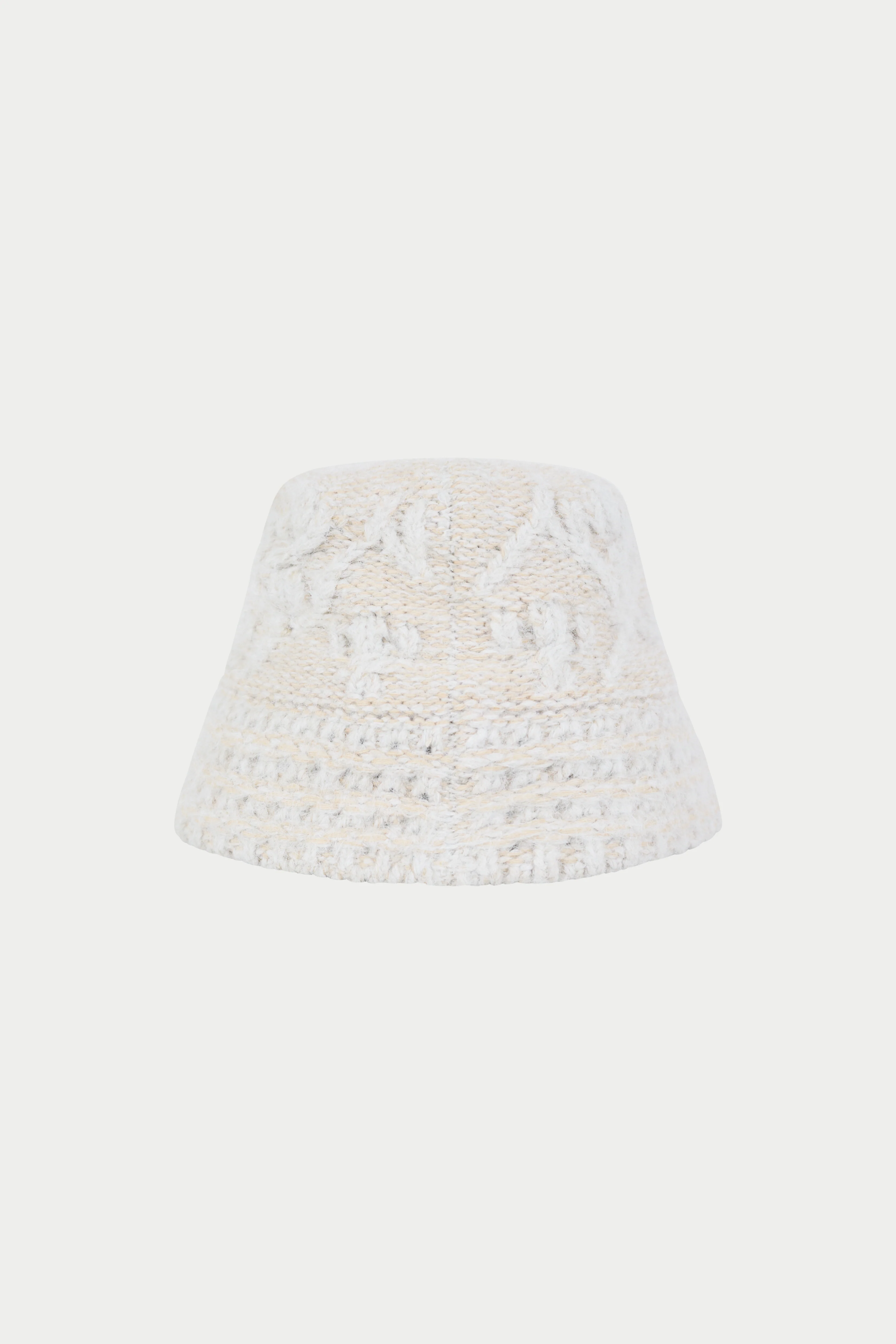 KNITTED EMBLEM BUCKET HAT - BEIGE - Image 5