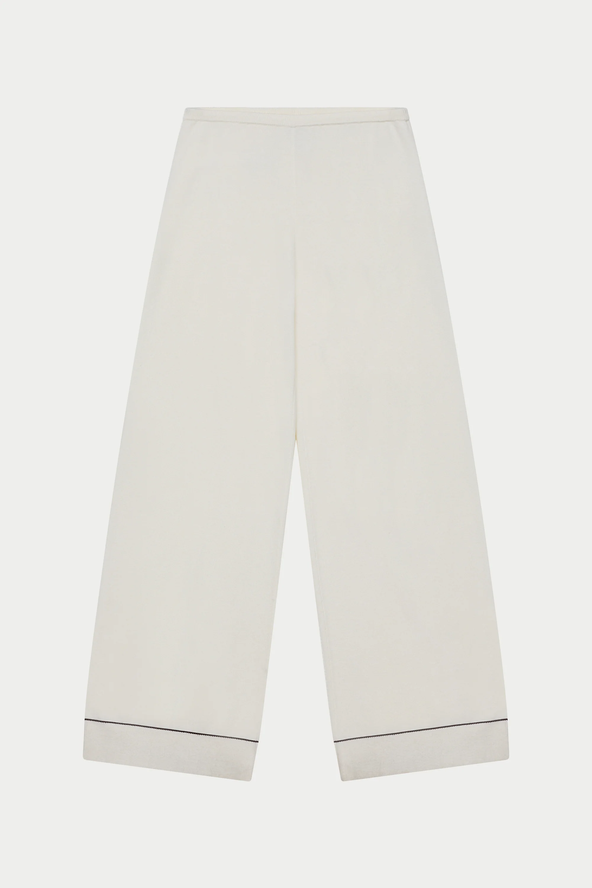 KNITTED PANEL TROUSERS - CREAM