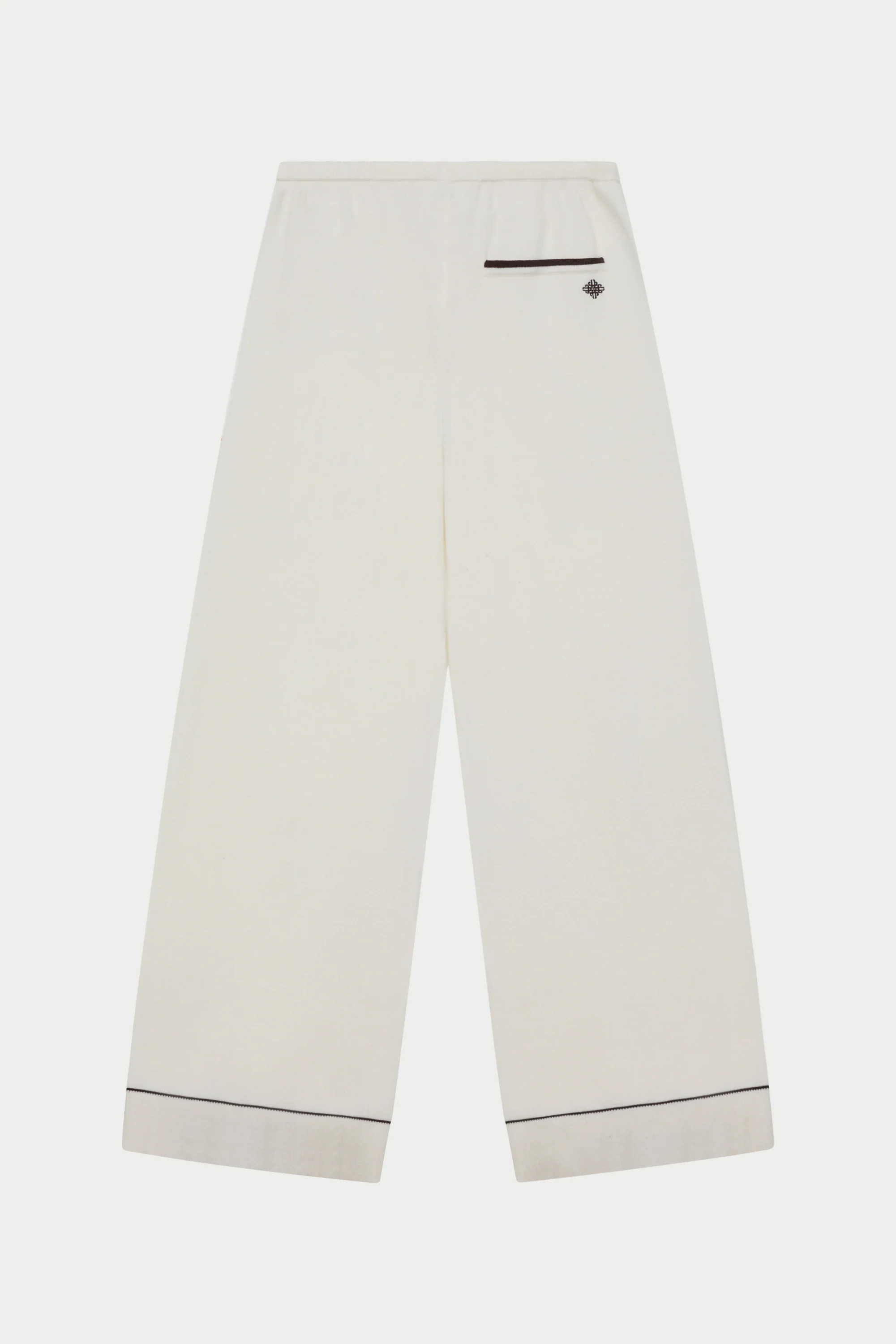 KNITTED PANEL TROUSERS - CREAM - Image 7